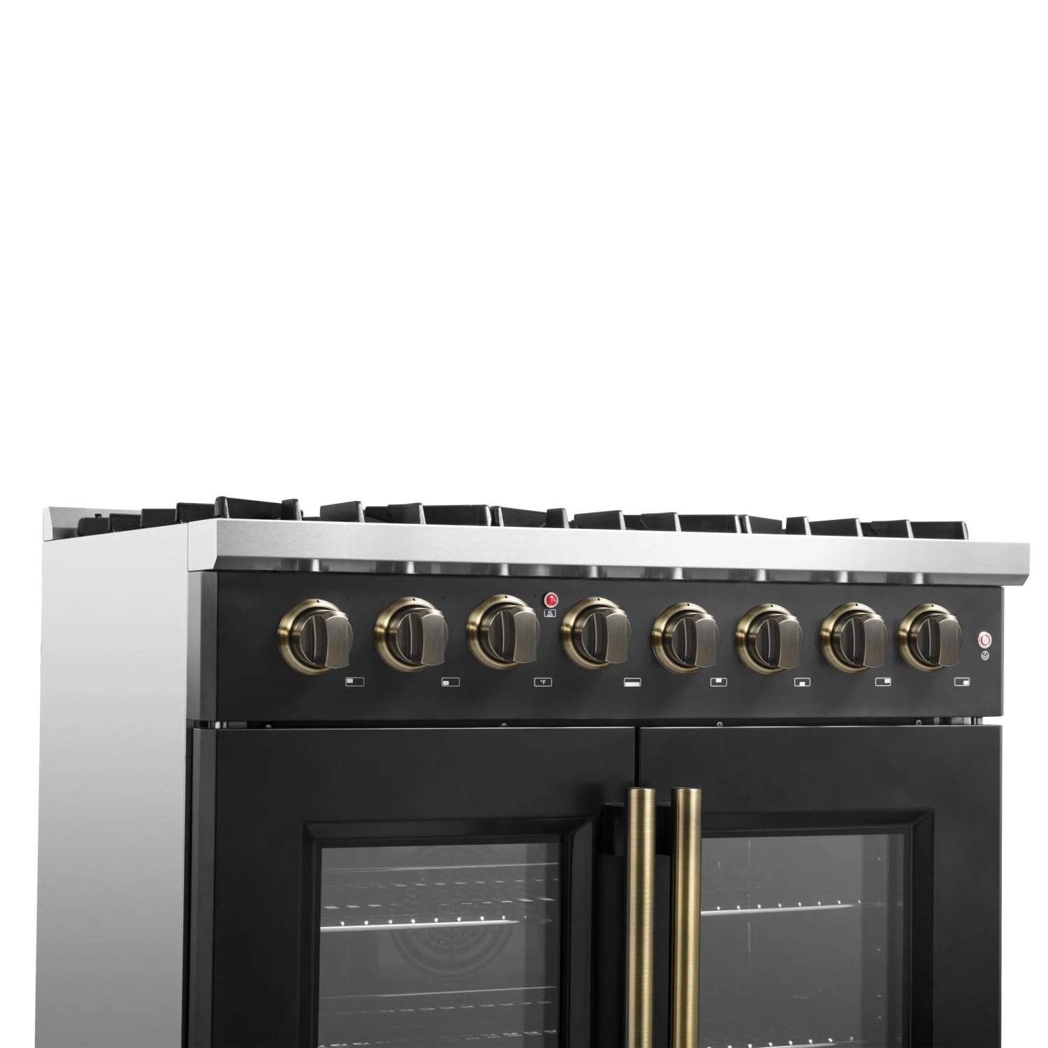 Forno Galiano 36" Black French Door Dual Fuel Range with True Convection (5.36 Cu. Ft.) - FFSGS6356-36BLK - Image 9