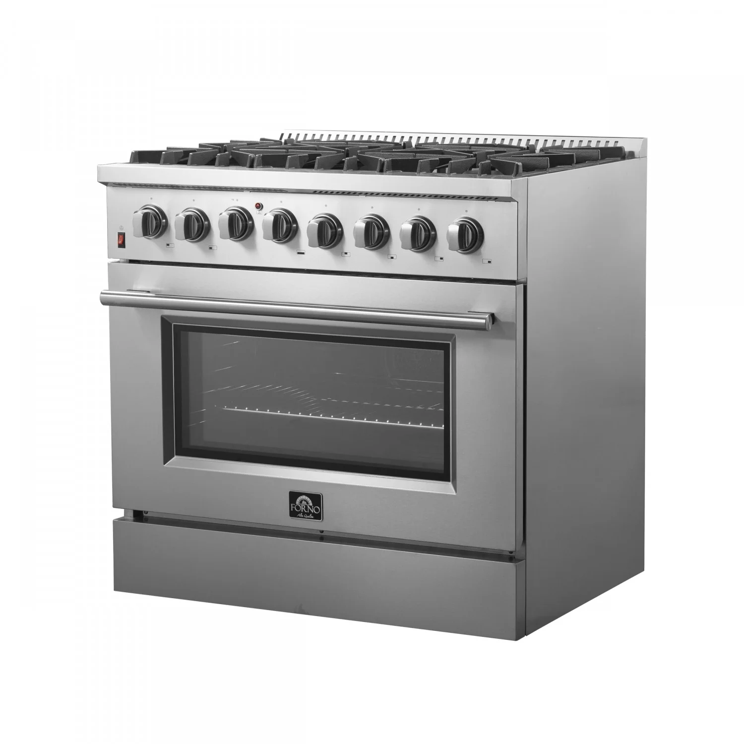 Forno Galiano 36" Stainless Steel Dual Fuel Range with True Convection (5.36 Cu. Ft.) - FFSGS6156-36 - Image 2