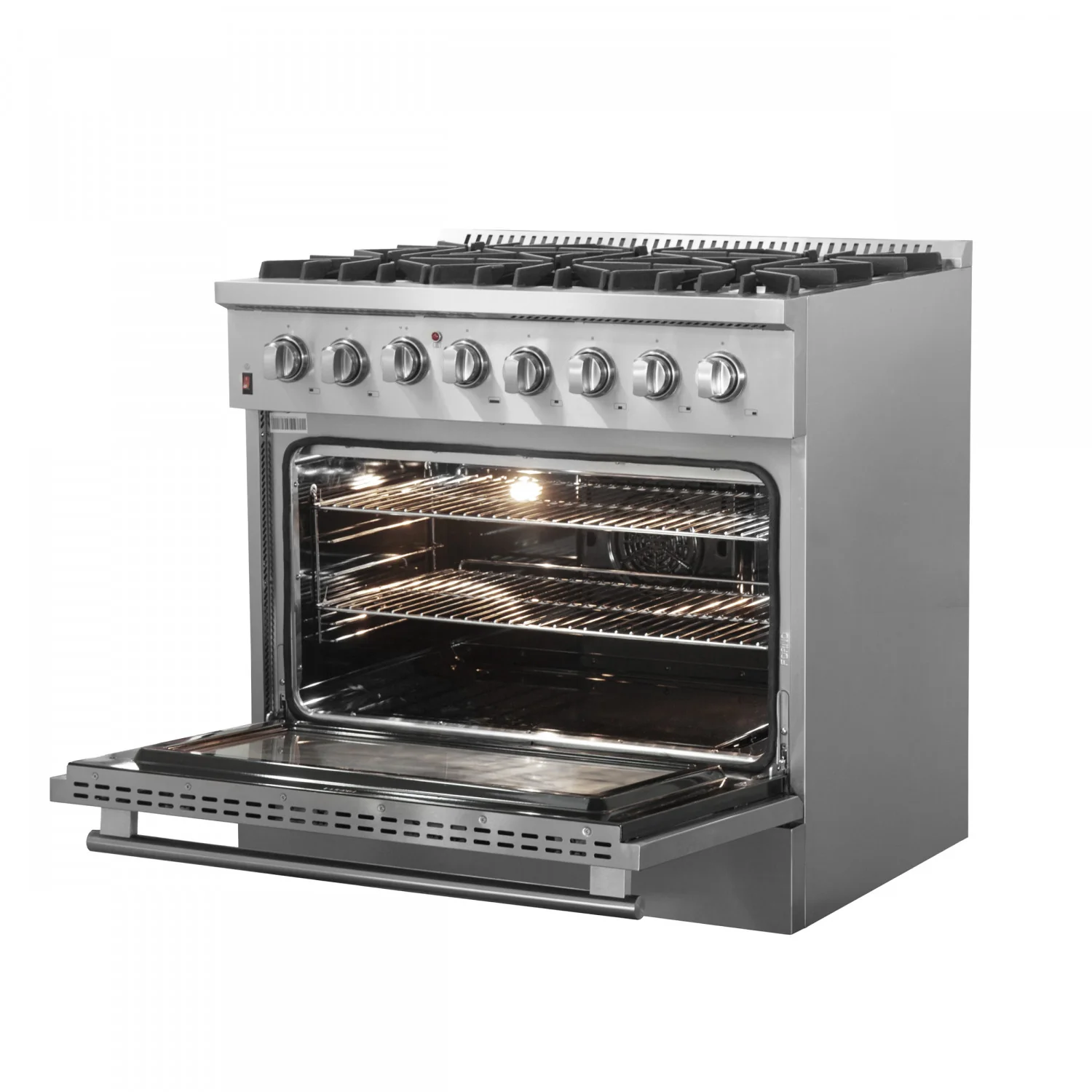 Forno Galiano 36" Stainless Steel Dual Fuel Range with True Convection (5.36 Cu. Ft.) - FFSGS6156-36 - Image 4
