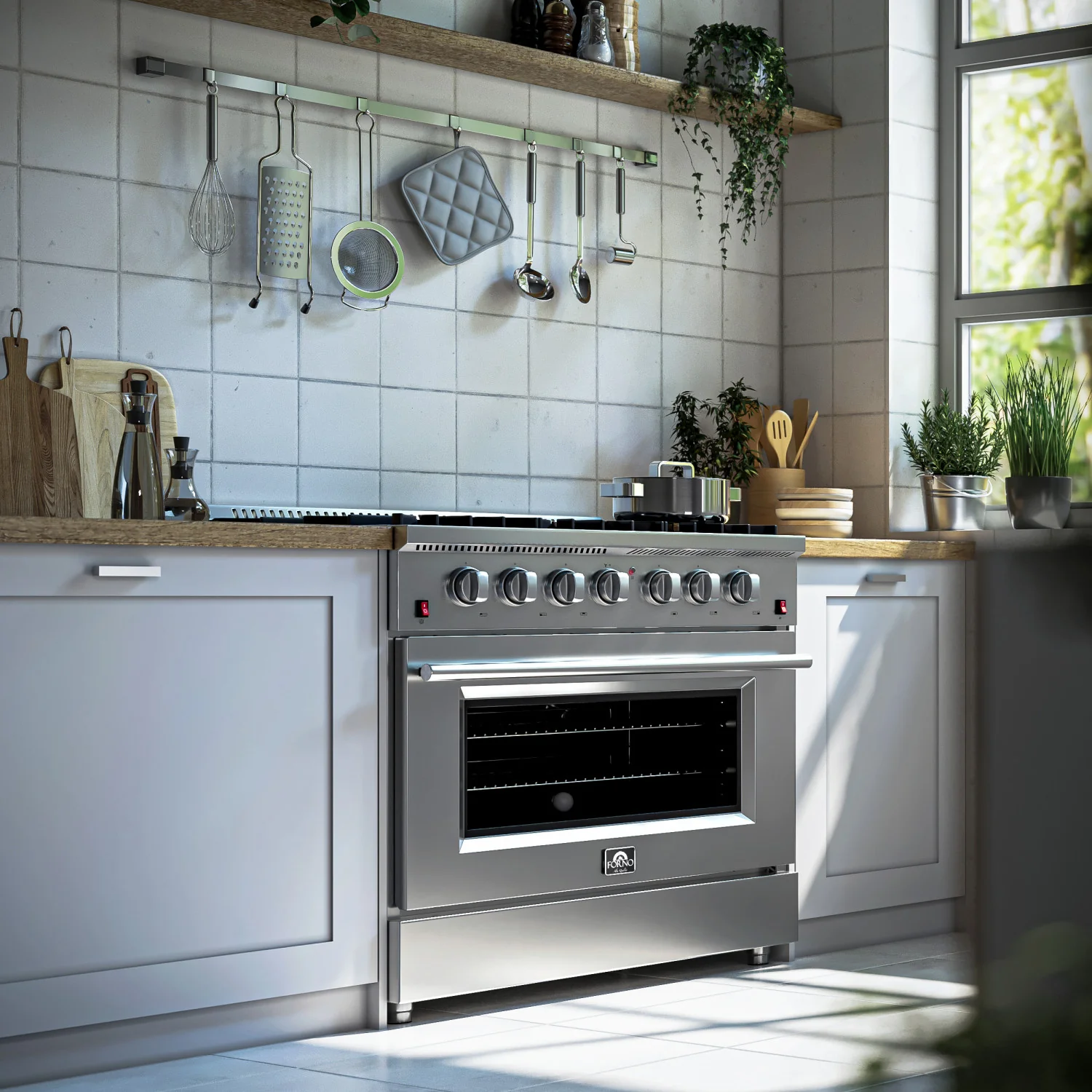 Forno Galiano 36" Stainless Steel Freestanding Gas Range (5.36 Cu. Ft.) - FFSGS6244-36 - Image 19