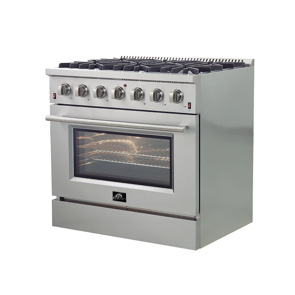 Forno Galiano 36" Stainless Steel Freestanding Gas Range (5.36 Cu. Ft.) - FFSGS6244-36 - Image 7