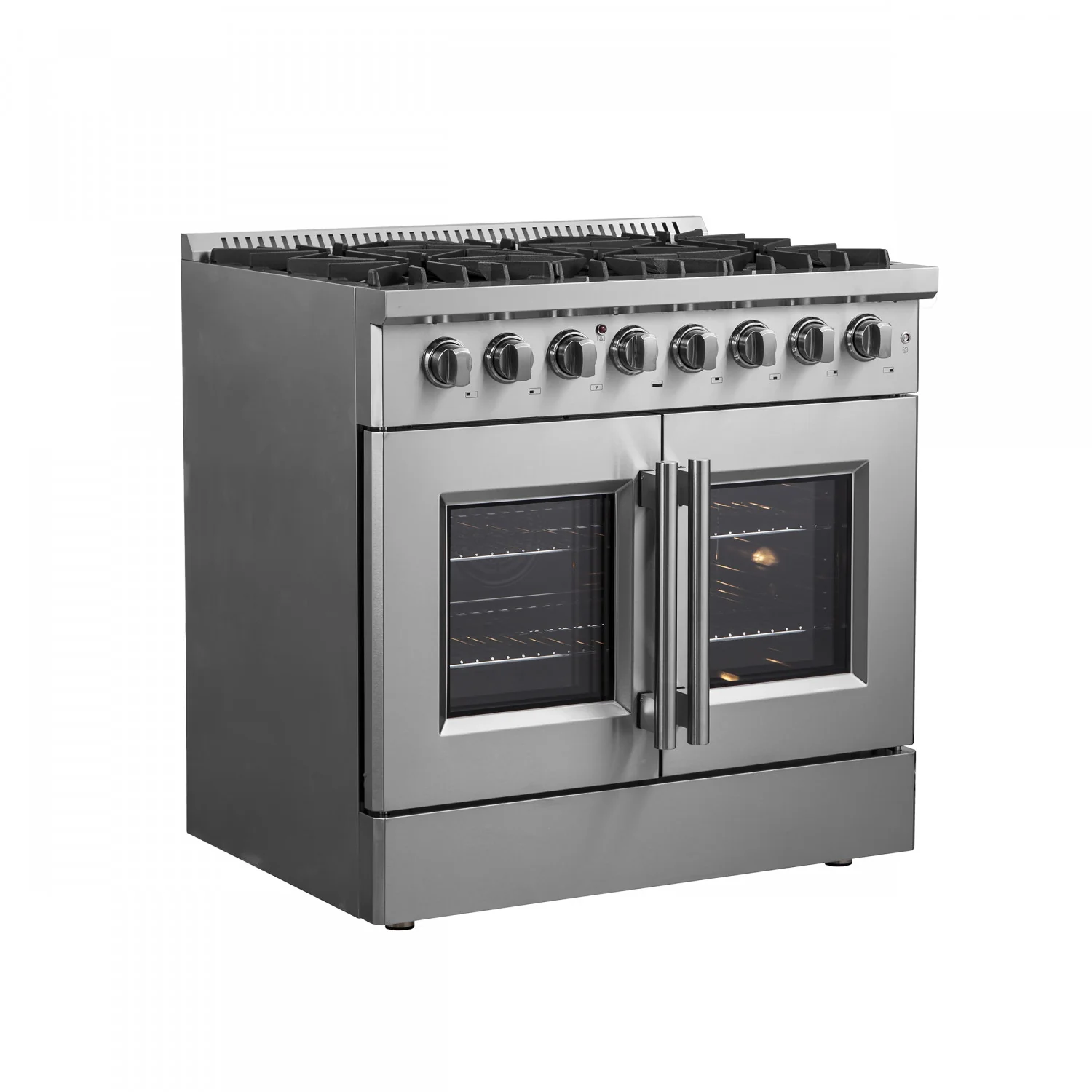Forno Galiano 36" Stainless Steel French Door Dual Fuel Range with True Convection (5.36 Cu. Ft.) - FFSGS6356-36 - Image 12