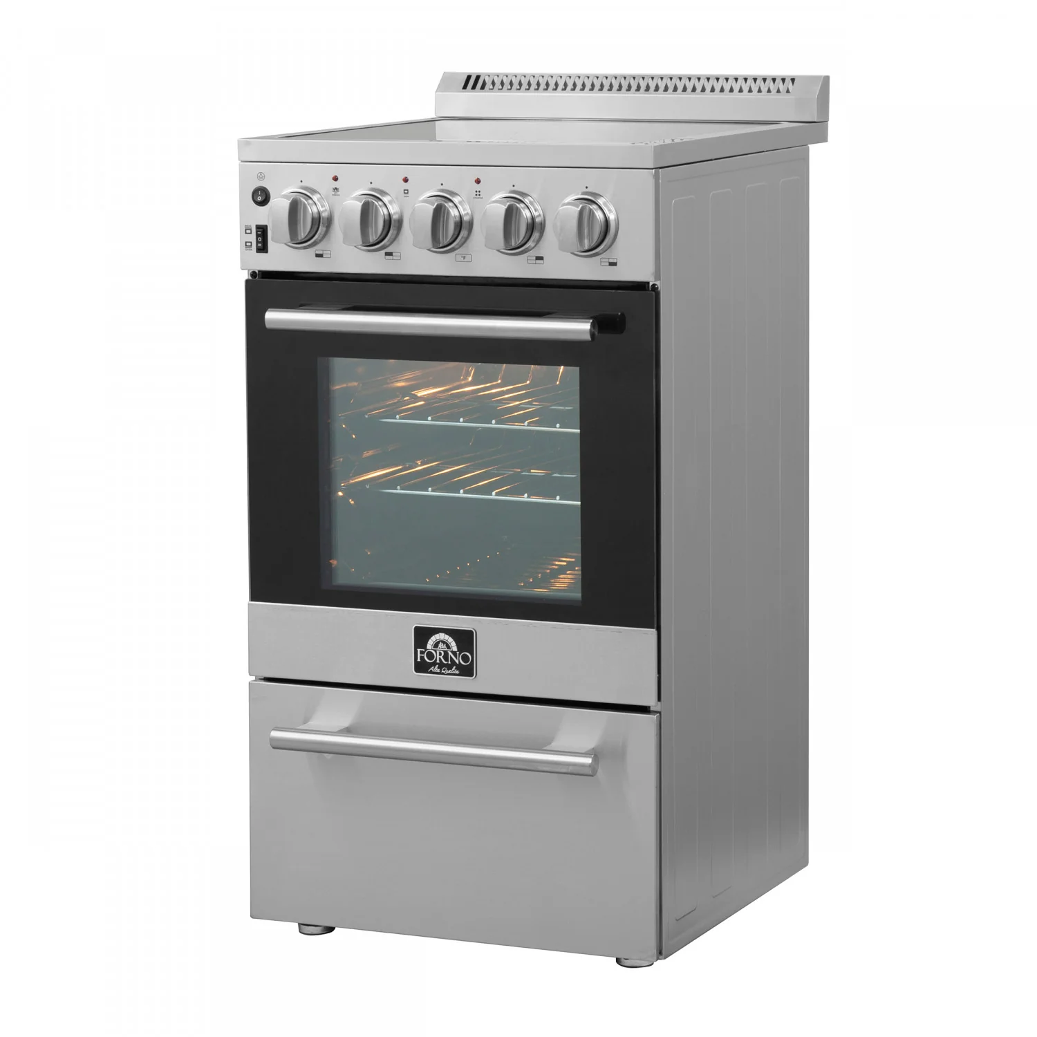 Forno Galiano 36" Stainless Steel French Door Electric Range with True Convection and Air Fry (5.36 Cu. Ft.) - FFSEL6917-36 - Image 4