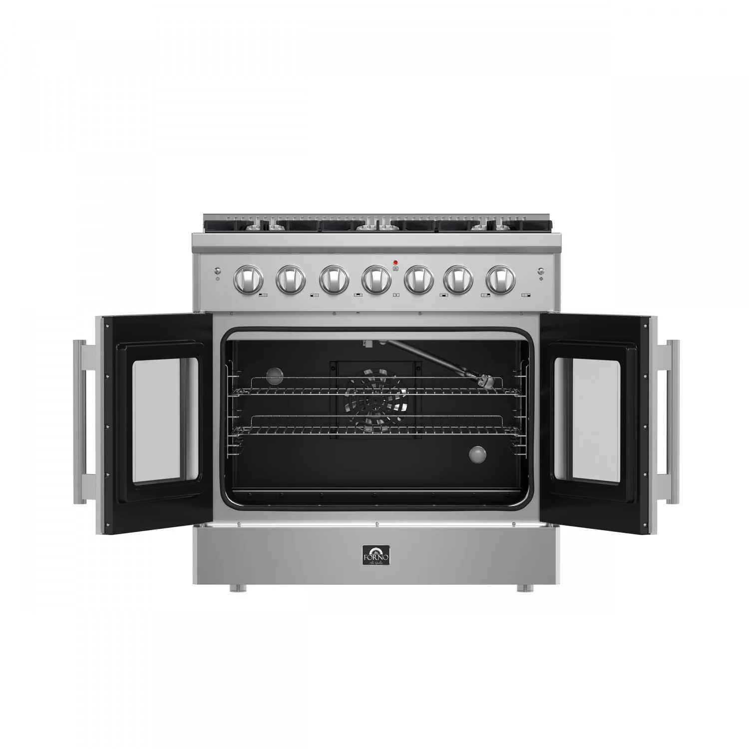 Forno Galiano 36" Stainless Steel French Door Freestanding Gas Range (5.36 Cu. Ft.) - FFSGS6444-36 - Image 2
