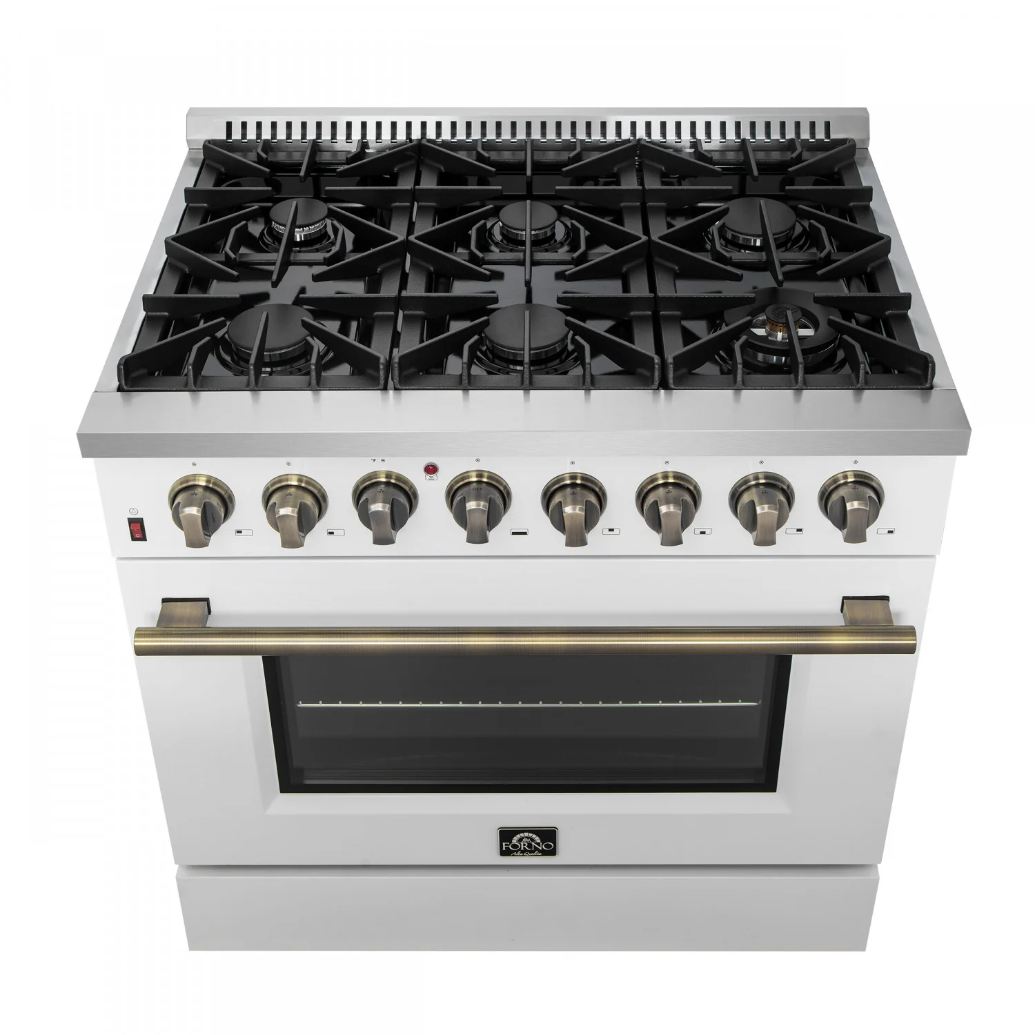 Forno Galiano 36" White Dual Fuel Range with True Convection (5.36 Cu. Ft.) - FFSGS6156-36WHT - Image 4