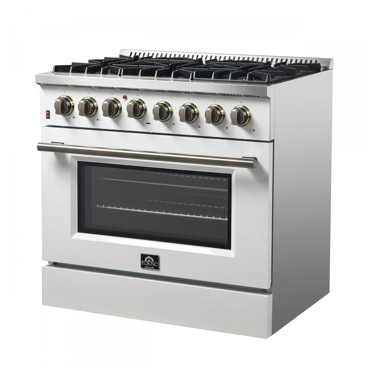 Forno Galiano 36" White Dual Fuel Range with True Convection (5.36 Cu. Ft.) - FFSGS6156-36WHT - Image 9