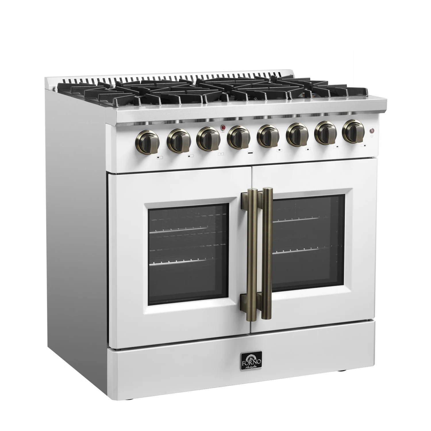 Forno Galiano 36" White French Door Dual Fuel Range with True Convection (5.36 Cu. Ft.) - FFSGS6356-36WHT - Image 10