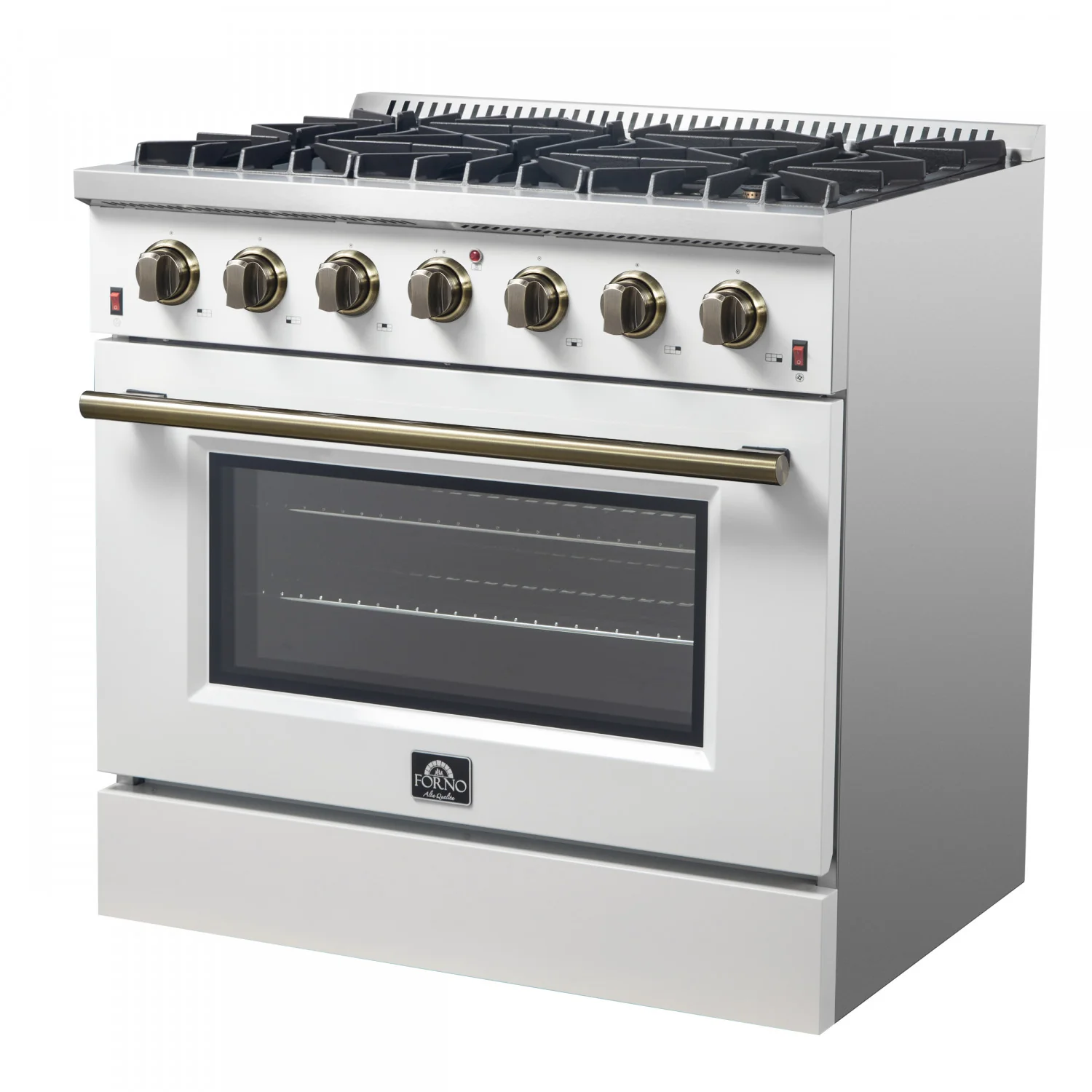 Forno Galiano 36" White French Door Freestanding Gas Range (5.36 Cu. Ft.) - FFSGS6244-36WHT - Image 12