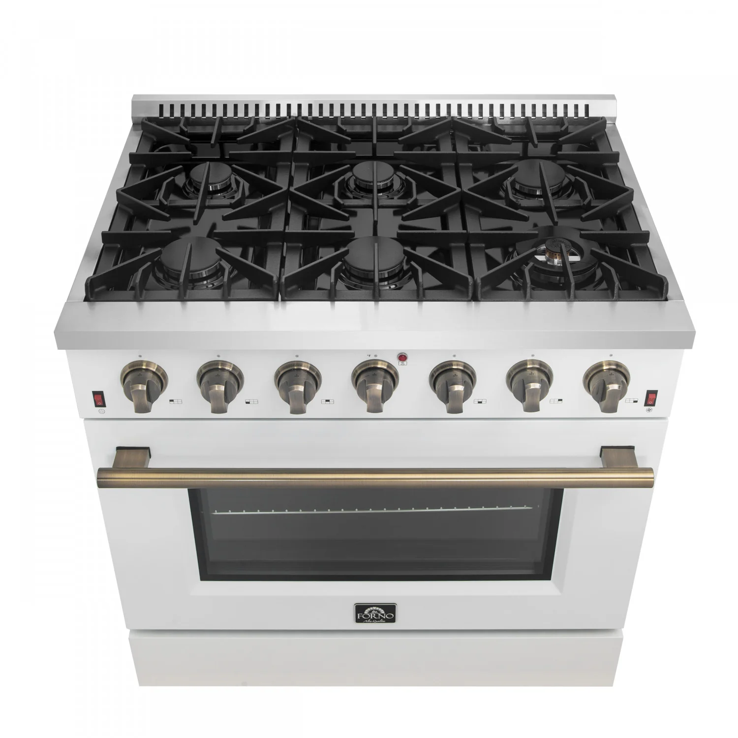 Forno Galiano 36" White French Door Freestanding Gas Range (5.36 Cu. Ft.) - FFSGS6244-36WHT - Image 3