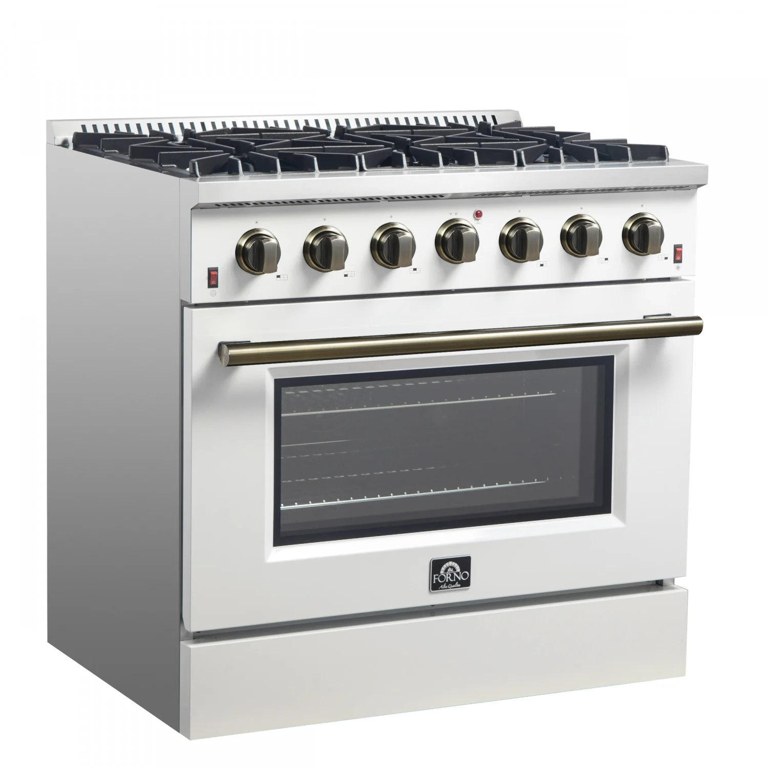 Forno Galiano 36" White French Door Freestanding Gas Range (5.36 Cu. Ft.) - FFSGS6244-36WHT - Image 6