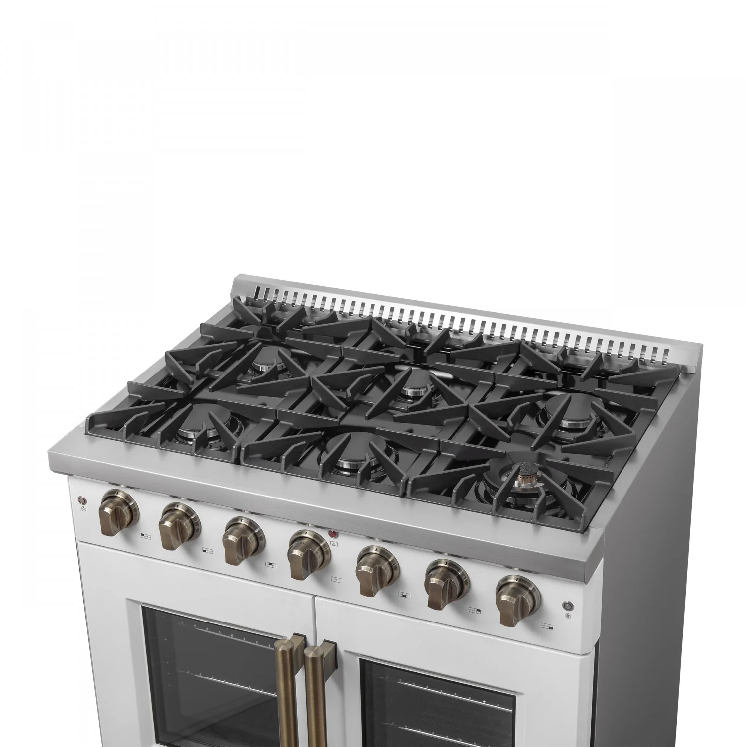 Forno Galiano 36" White French Door Freestanding Gas Range (5.36 Cu. Ft.) - FFSGS6444-36WHT - Image 3