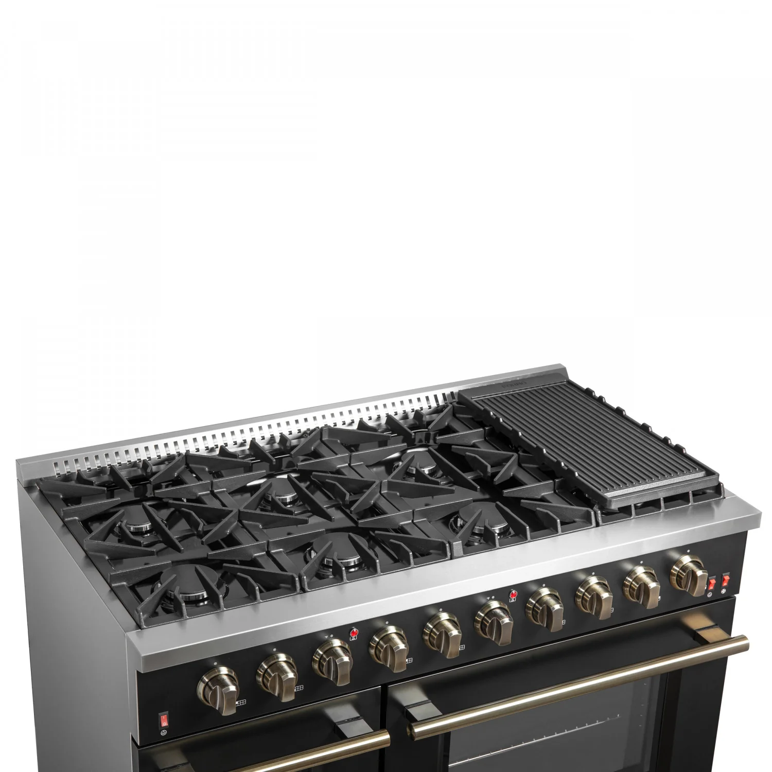 Forno Galiano 48" Black Freestanding Double Oven Gas Range (6.58 Cu. Ft.) - FFSGS6244-48BLK - Image 11