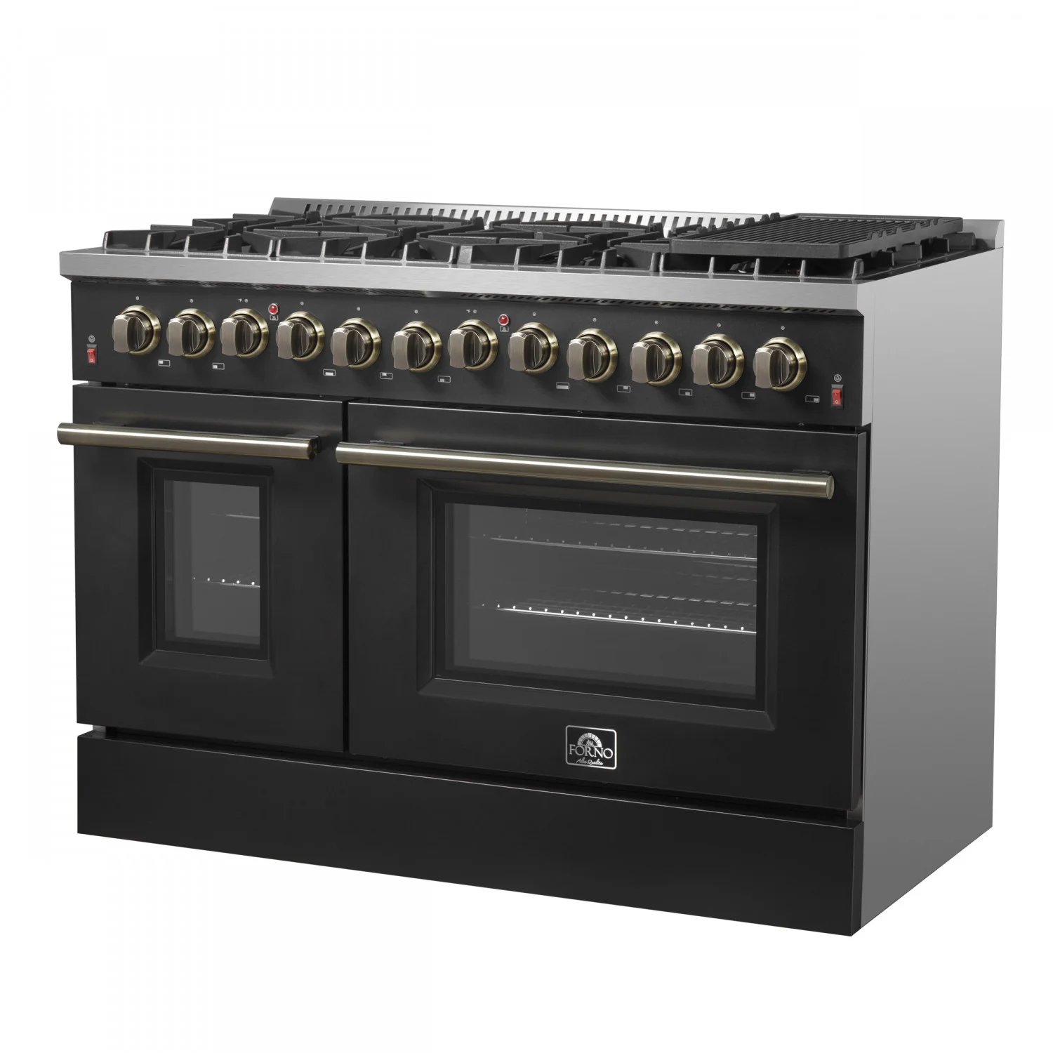 Forno Galiano 48" Black Freestanding Dual Fuel Double Oven Range with True Convection (6.58 Cu. Ft.) - FFSGS6156-48BLK - Image 12