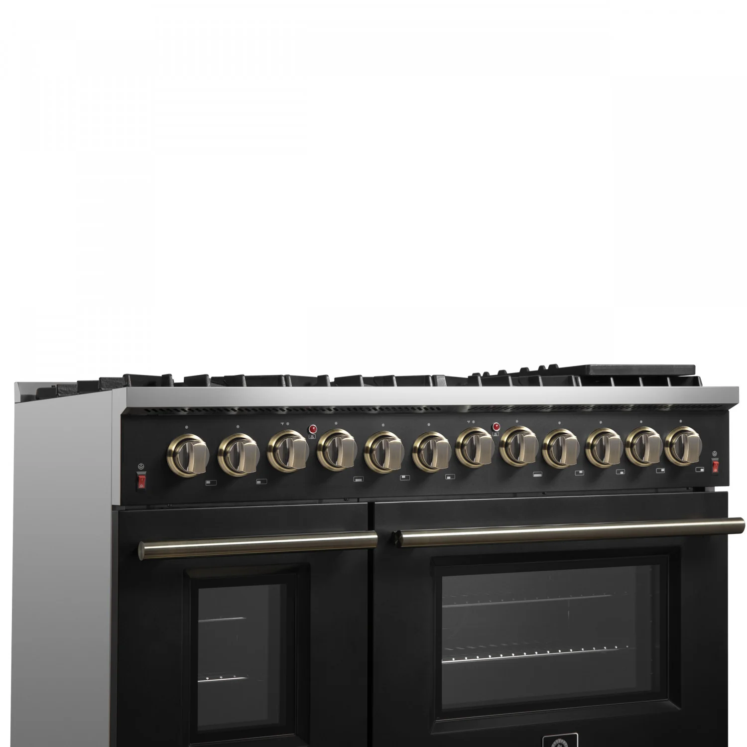 Forno Galiano 48" Black Freestanding Dual Fuel Double Oven Range with True Convection (6.58 Cu. Ft.) - FFSGS6156-48BLK - Image 6