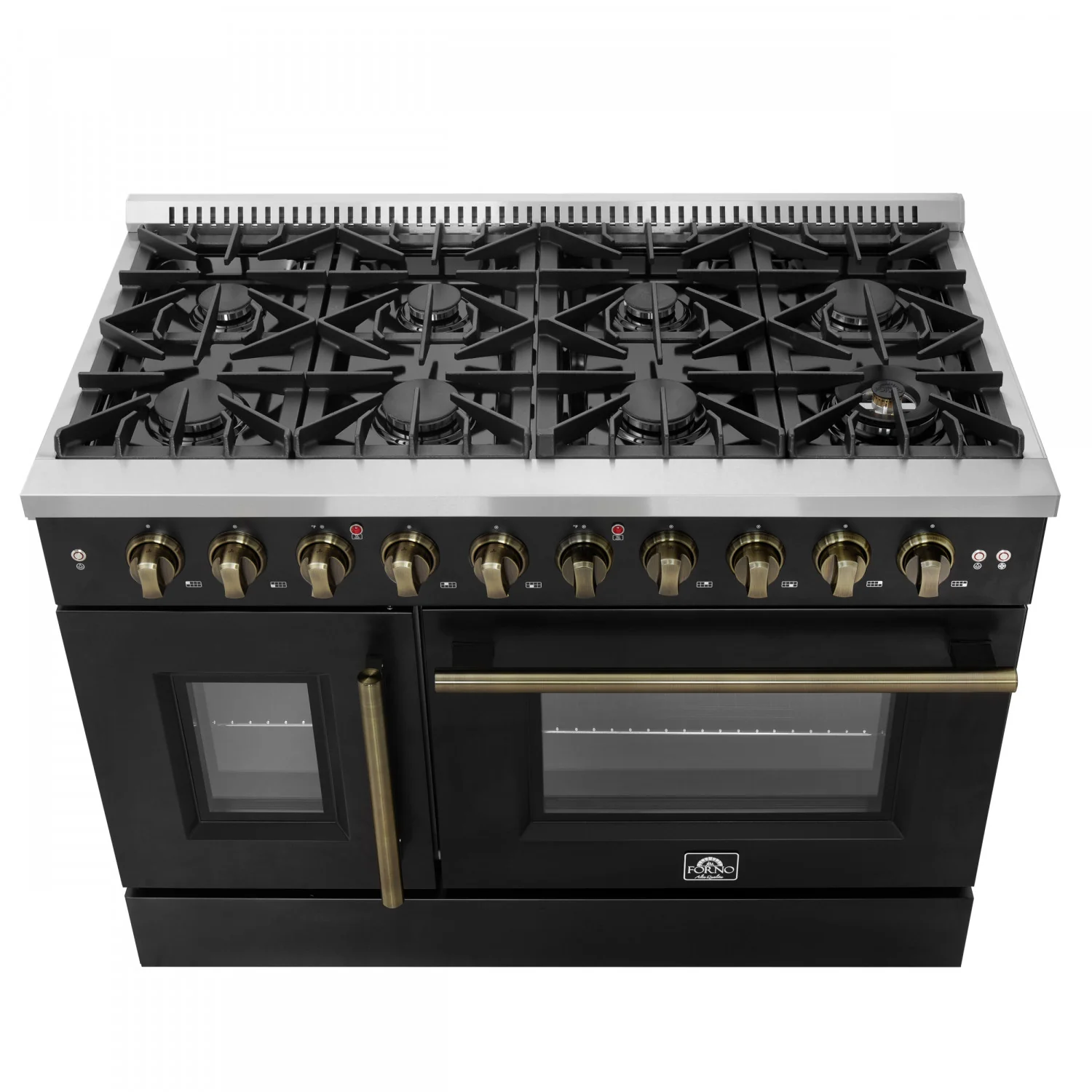 Forno Galiano 48" Black Freestanding Double Oven Gas Range (6.58 Cu. Ft.) - FFSGS6444-48BLK - Image 13