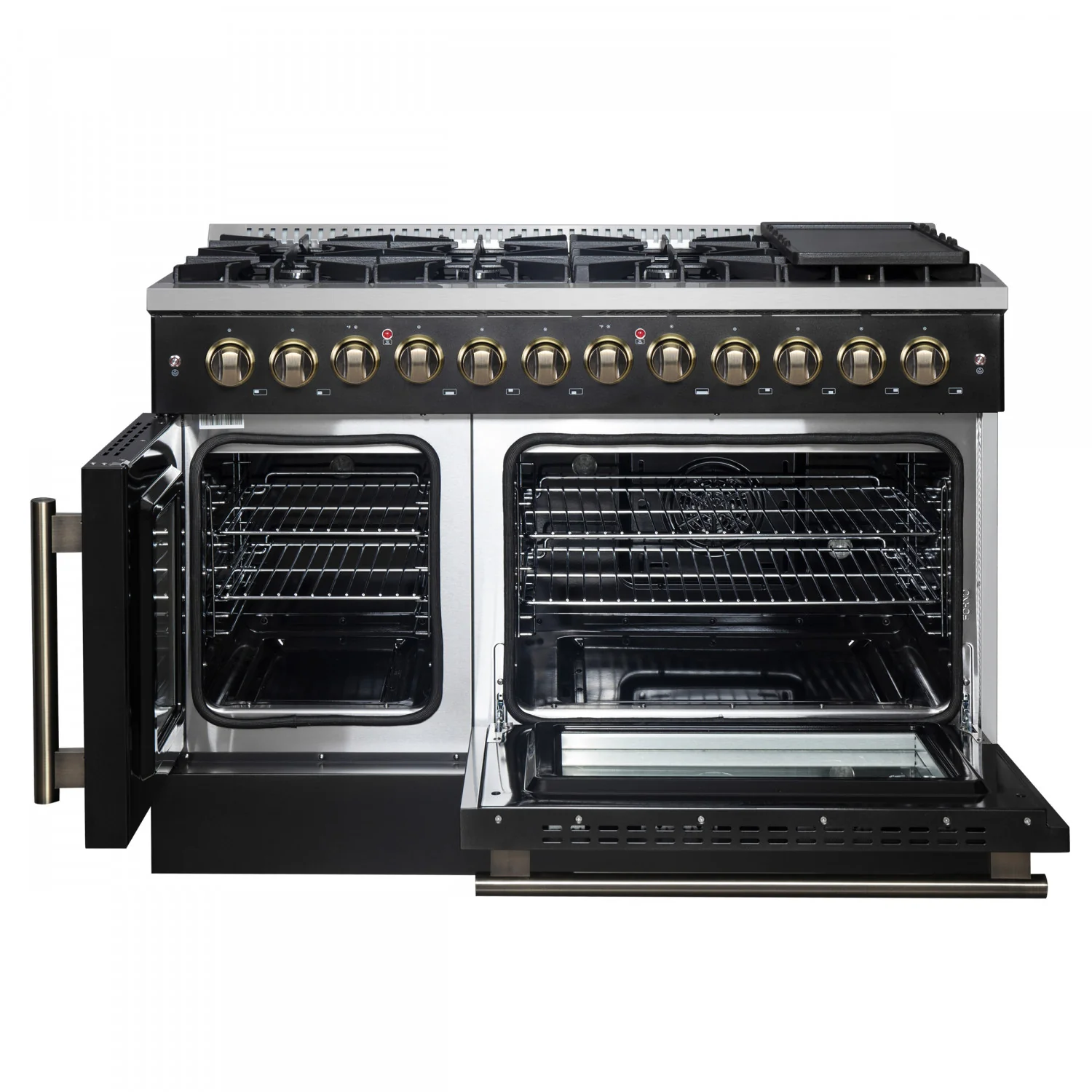 Forno Galiano 48" Black Freestanding Dual Fuel Double Oven Range with True Convection (6.58 Cu. Ft.) - FFSGS6356-48BLK - Image 13