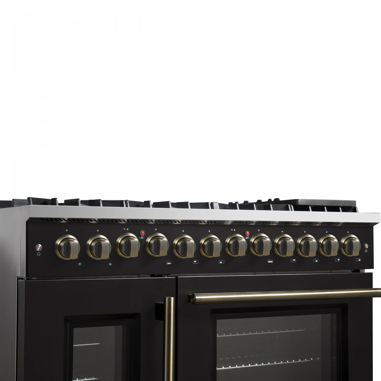 Forno Galiano 48" Black Freestanding Dual Fuel Double Oven Range with True Convection (6.58 Cu. Ft.) - FFSGS6356-48BLK - Image 3