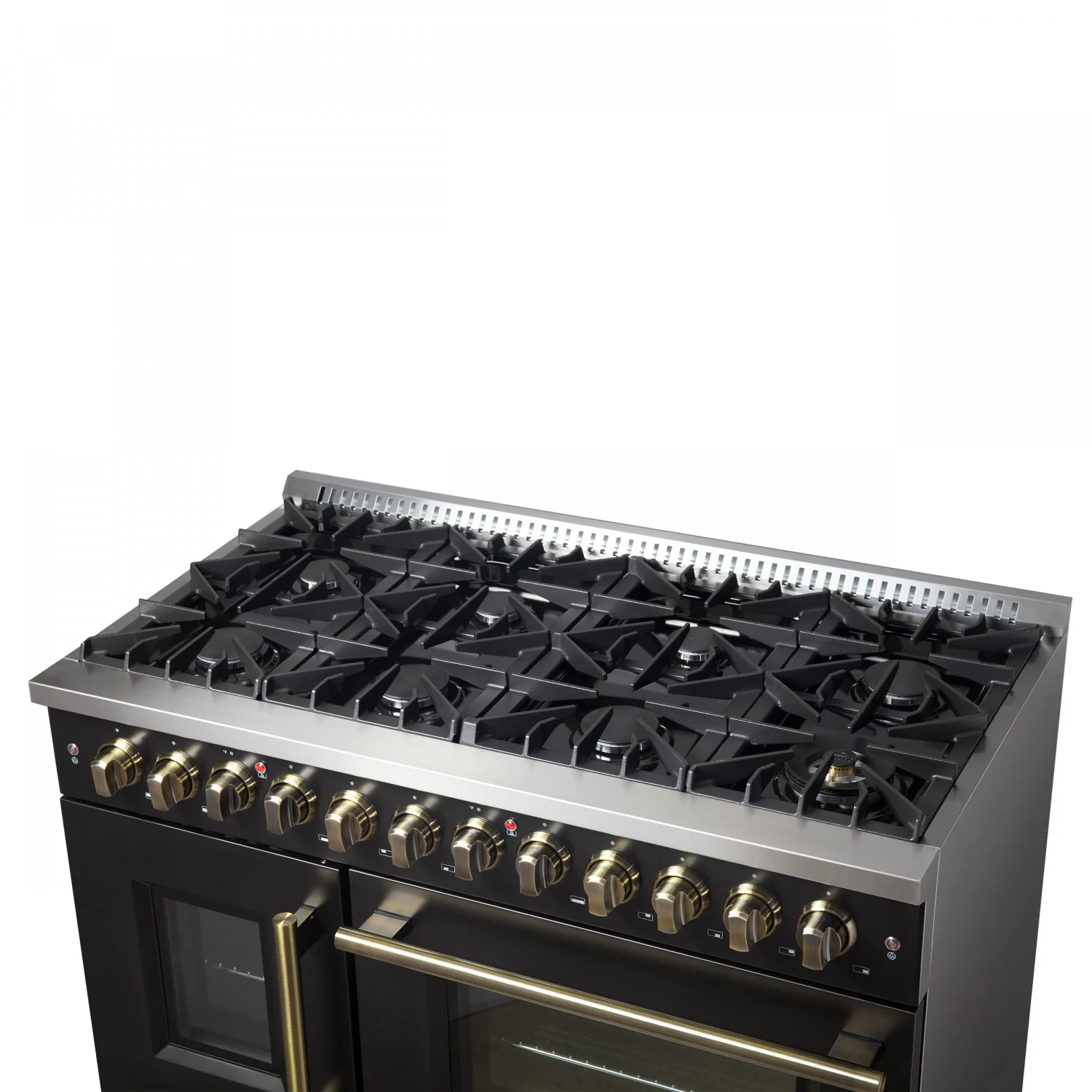 Forno Galiano 48" Black Freestanding Dual Fuel Double Oven Range with True Convection (6.58 Cu. Ft.) - FFSGS6356-48BLK - Image 9