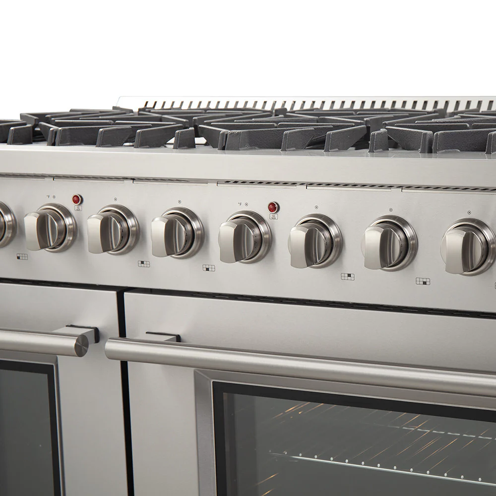 Forno Galiano 48" Stainless Steel Freestanding Double Oven Gas Range (6.58 Cu. Ft.) - FFSGS6244-48 - Image 6
