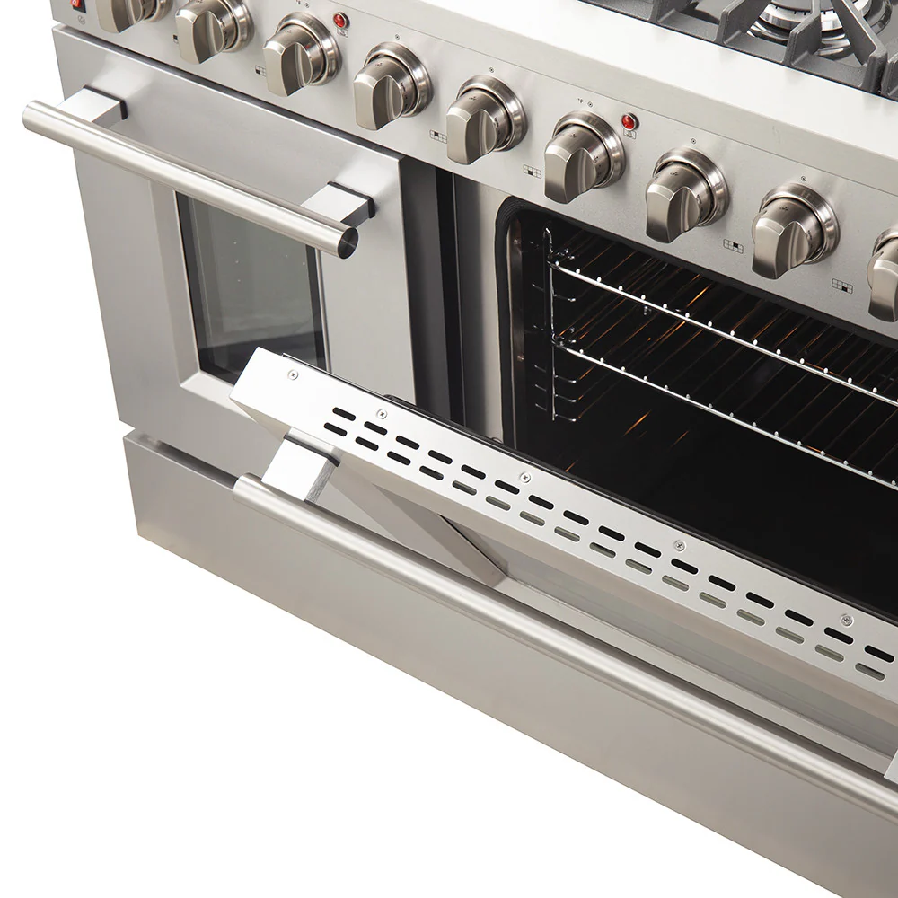Forno Galiano 48" Stainless Steel Freestanding Double Oven Gas Range (6.58 Cu. Ft.) - FFSGS6244-48 - Image 8