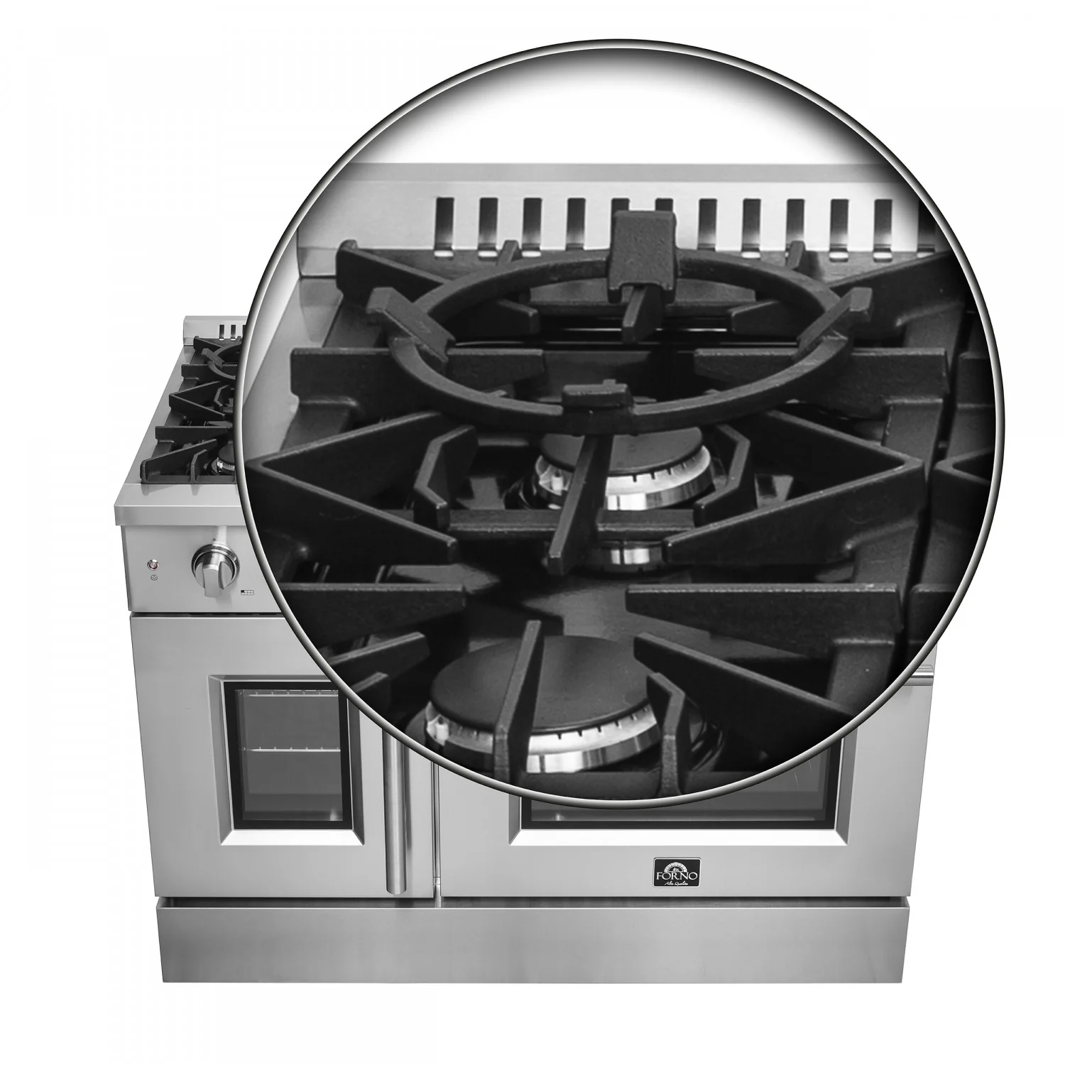 Forno Galiano 48" Stainless Steel Freestanding Double Oven Gas Range (6.58 Cu. Ft.) - FFSGS6444-48 - Image 16