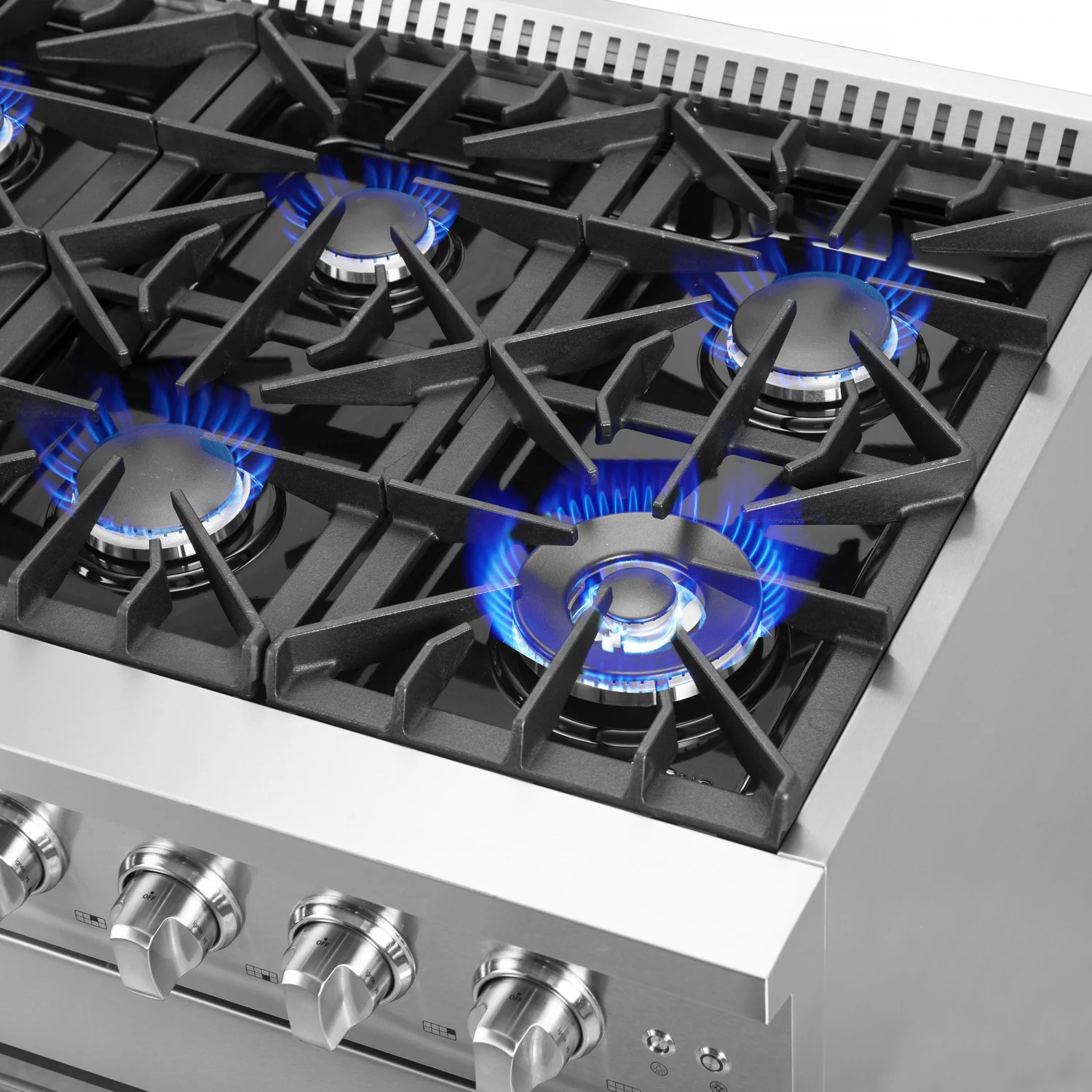 Forno Galiano 48" Stainless Steel Freestanding Double Oven Gas Range (6.58 Cu. Ft.) - FFSGS6444-48 - Image 7
