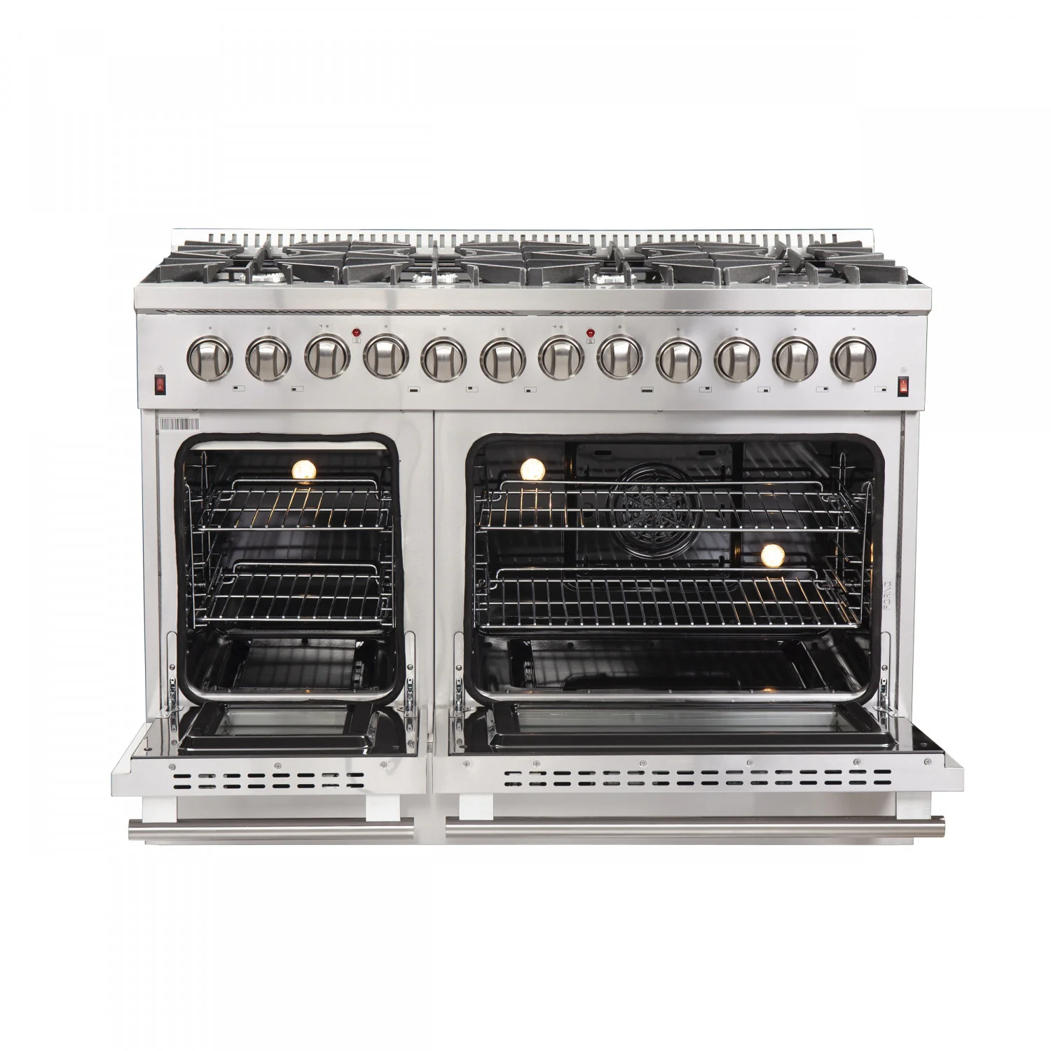 Forno Galiano 48" Stainless Steel Freestanding Dual Fuel Double Oven Range with True Convection (6.58 Cu. Ft.) - FFSGS6156-48 - Image 3