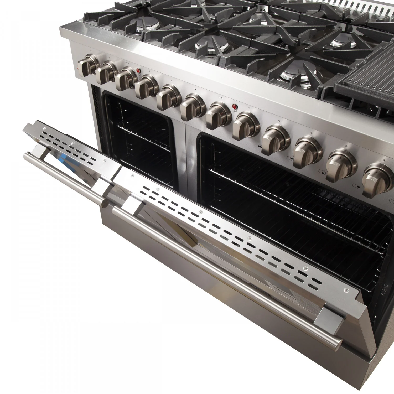 Forno Galiano 48" Stainless Steel Freestanding Dual Fuel Double Oven Range with True Convection (6.58 Cu. Ft.) - FFSGS6156-48 - Image 6