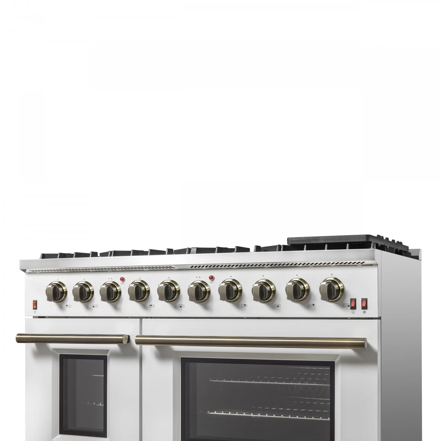 Forno Galiano 48" White Freestanding Double Oven Gas Range (6.58 Cu. Ft.) - FFSGS6244-48WHT - Image 12