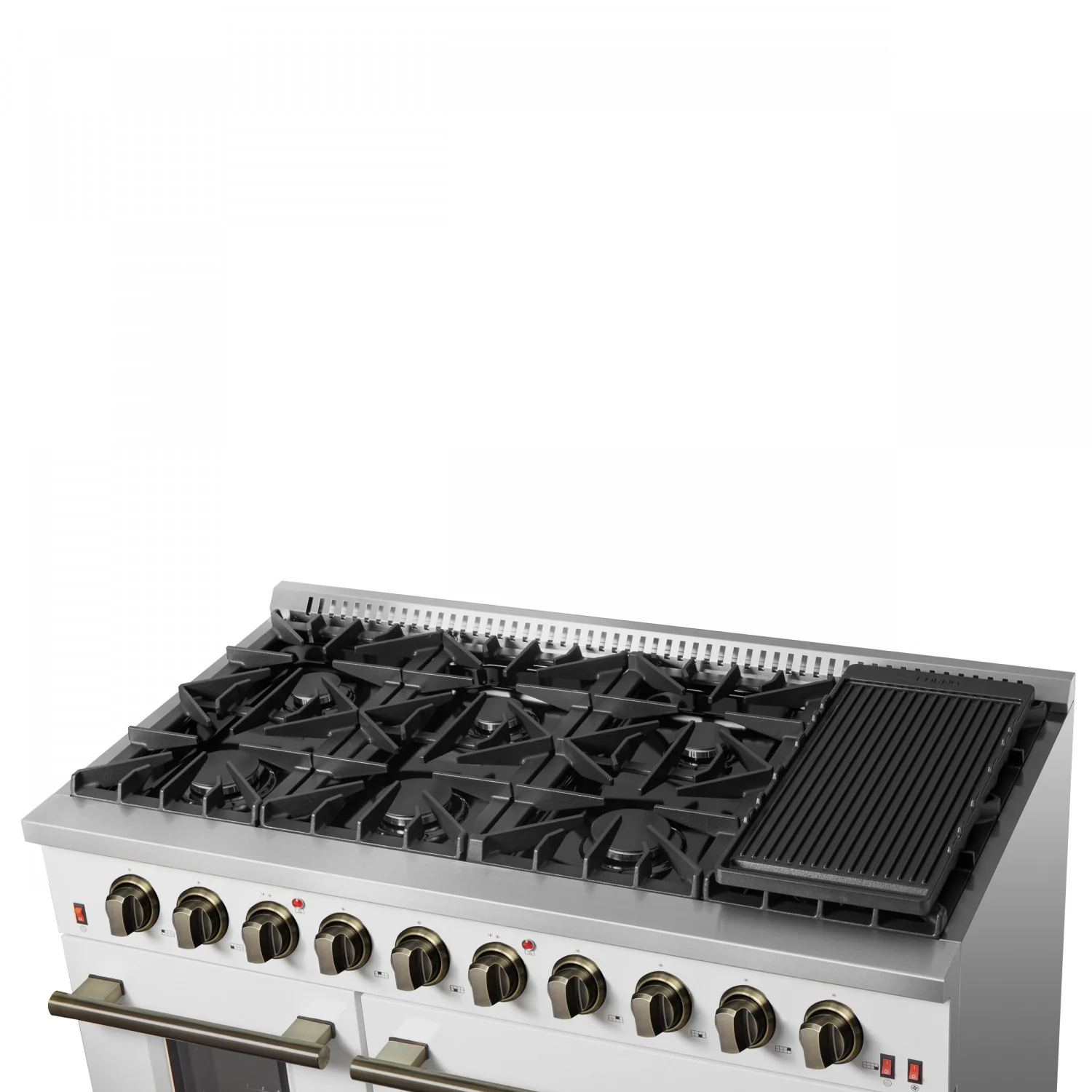 Forno Galiano 48" White Freestanding Double Oven Gas Range (6.58 Cu. Ft.) - FFSGS6244-48WHT - Image 13