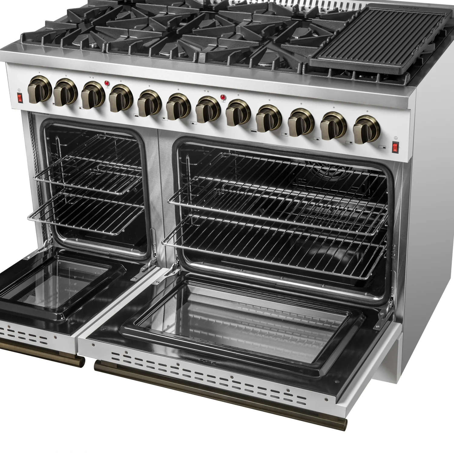 Forno Galiano 48" White Freestanding Dual Fuel Double Oven Range with True Convection (6.58 Cu. Ft.) - FFSGS6156-48WHT - Image 11