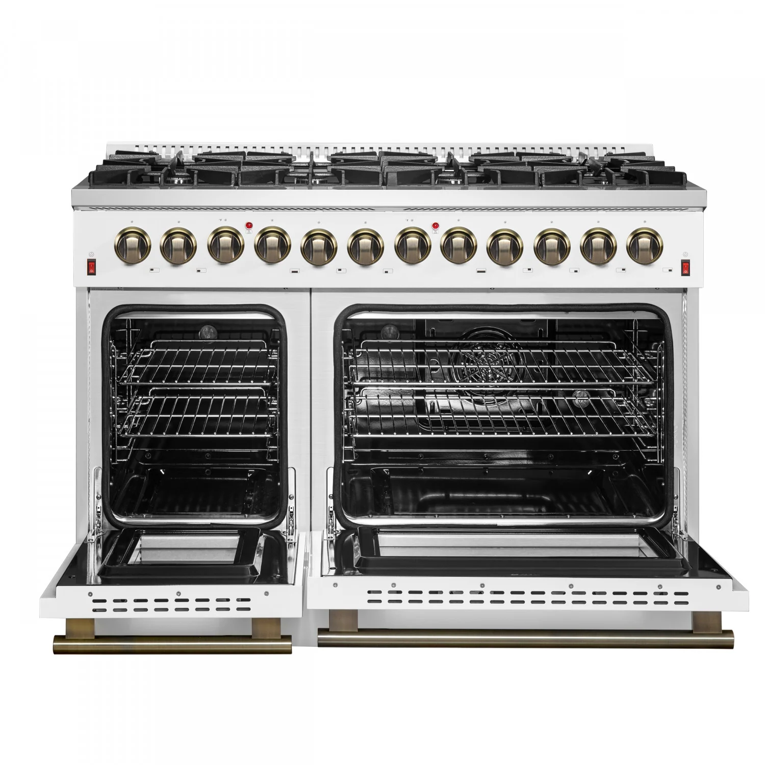 Forno Galiano 48" White Freestanding Dual Fuel Double Oven Range with True Convection (6.58 Cu. Ft.) - FFSGS6156-48WHT - Image 13