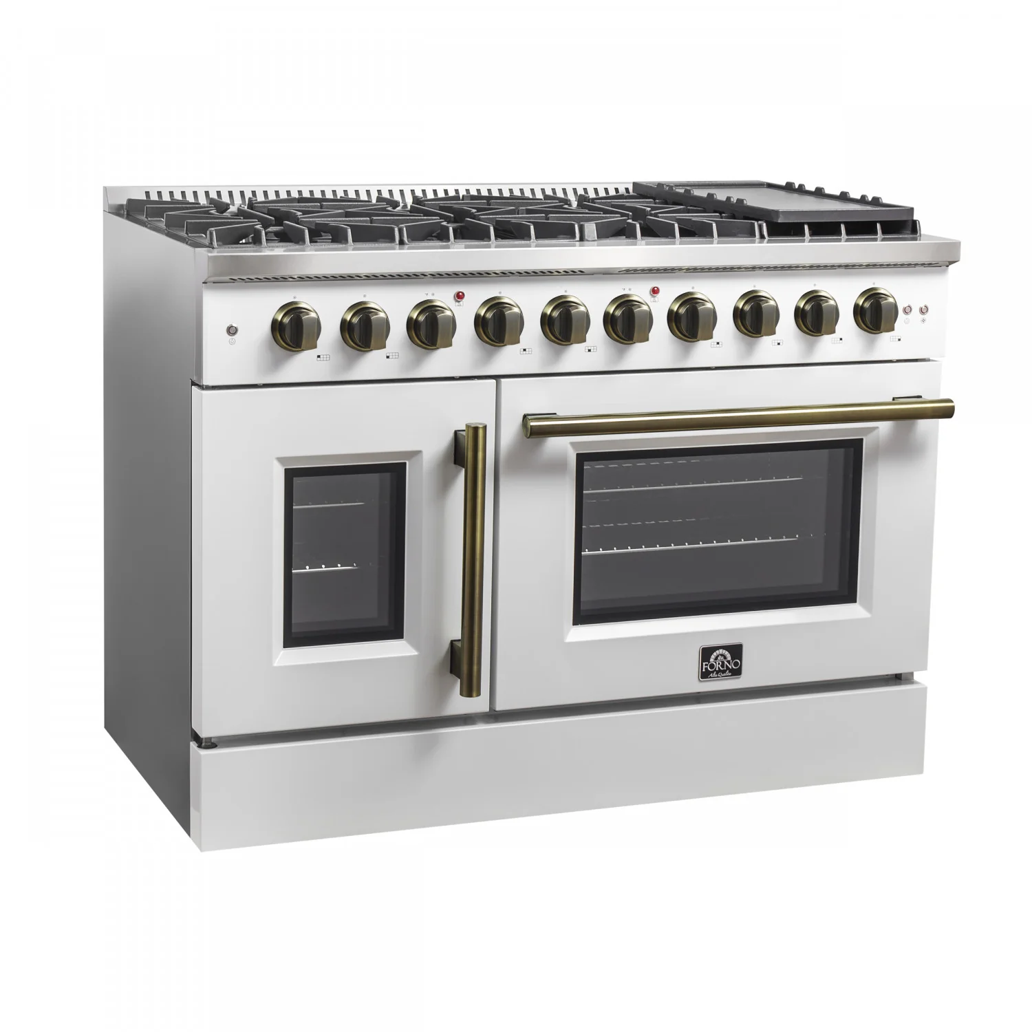 Forno Galiano 48" White Freestanding Double Oven Gas Range (6.58 Cu. Ft.) - FFSGS6444-48WHT - Image 7