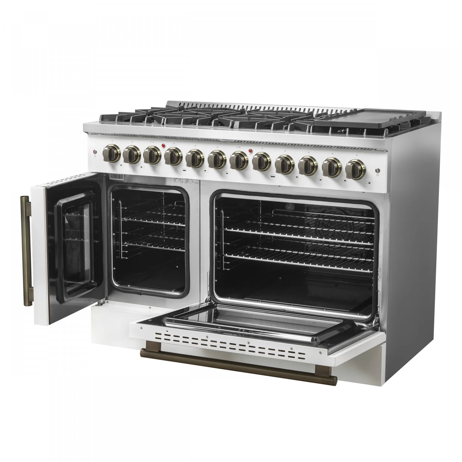 Forno Galiano 48" White Freestanding Dual Fuel Double Oven Range with True Convection (6.58 Cu. Ft.) - FFSGS6356-48WHT - Image 12