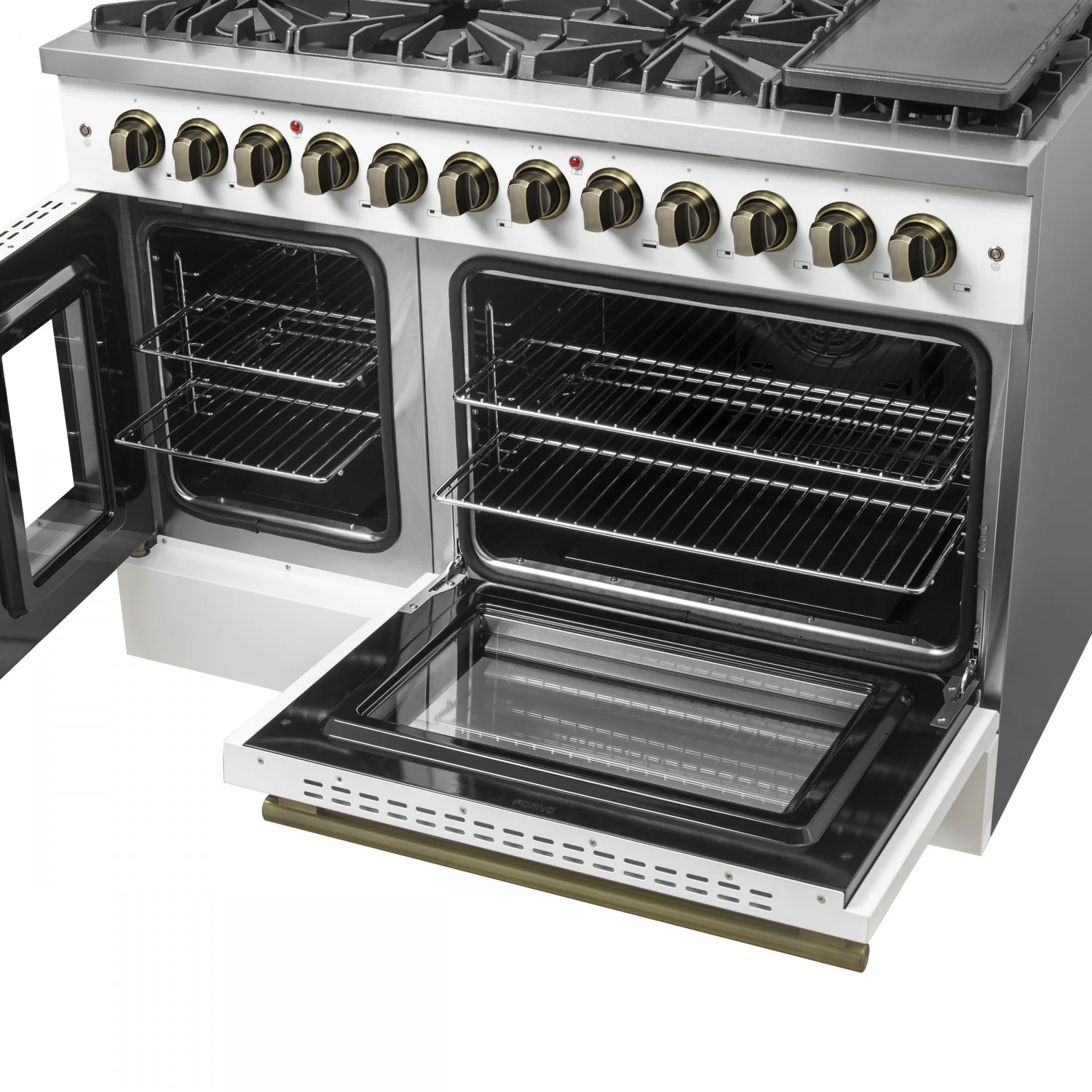 Forno Galiano 48" White Freestanding Dual Fuel Double Oven Range with True Convection (6.58 Cu. Ft.) - FFSGS6356-48WHT - Image 13