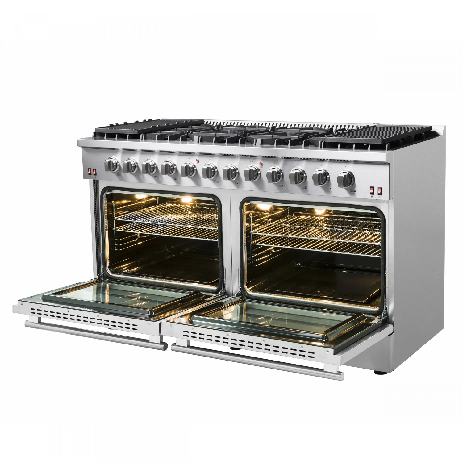 Forno Galiano 60" Stainless Steel Freestanding Double Oven Gas Range With Convection (8.64 Cu. Ft.) - FFSGS6244-60 - Image 4