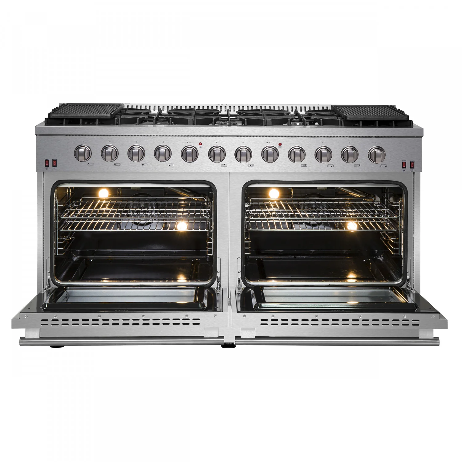 Forno Galiano 60" Stainless Steel Freestanding Double Oven Gas Range With Convection (8.64 Cu. Ft.) - FFSGS6244-60 - Image 5