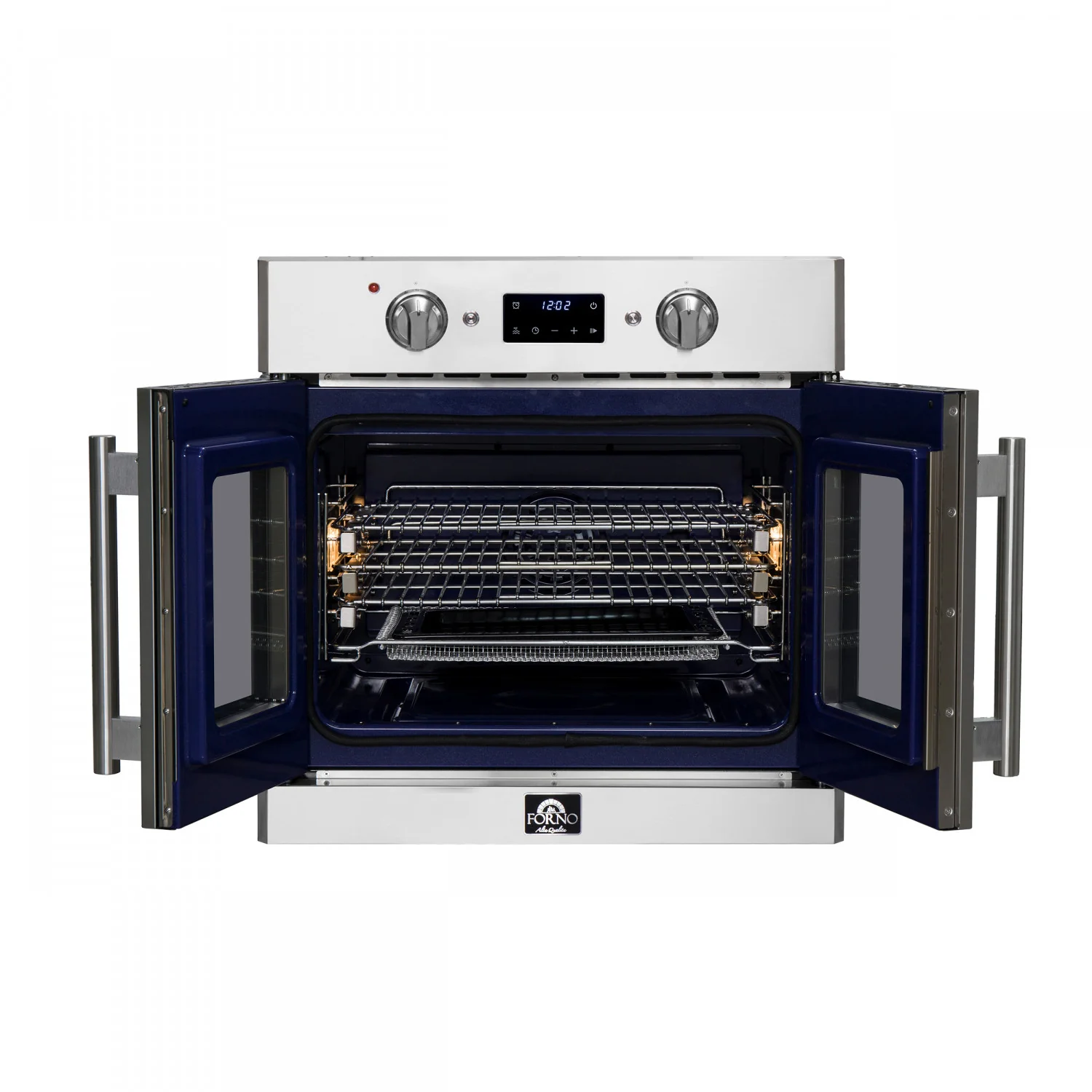 Forno Gallico Stainless Steel 30" French Door Electric Wall Oven with True Convection and Air Fry (3.68 Cu. Ft.) - FBOEL1371-30 - Image 2