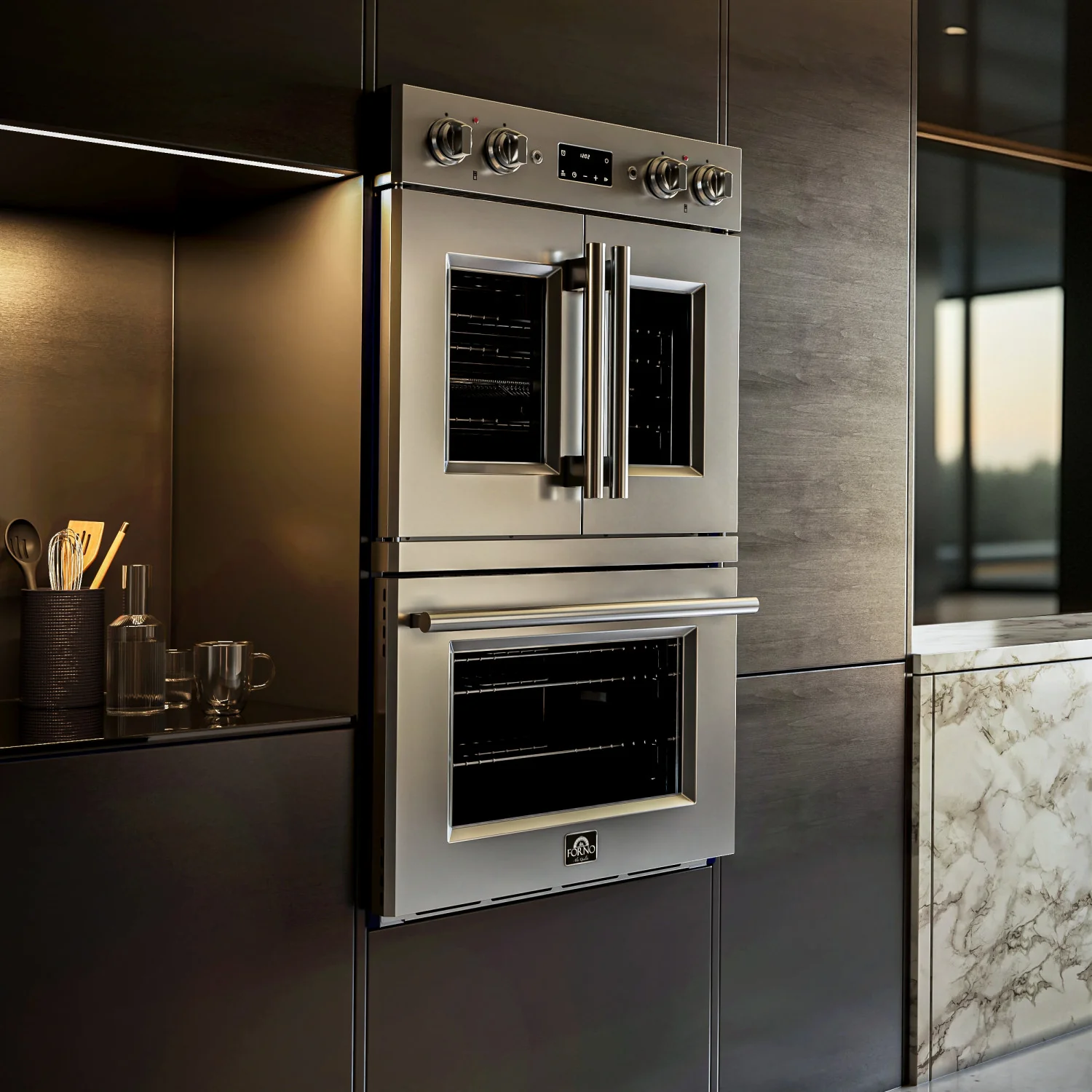 Forno Gallico Stainless Steel 30" French Door Double Wall Oven with Air Fry and Sous Vide (7.36 Cu. Ft.) - FBOEL1388-30 - Image 17