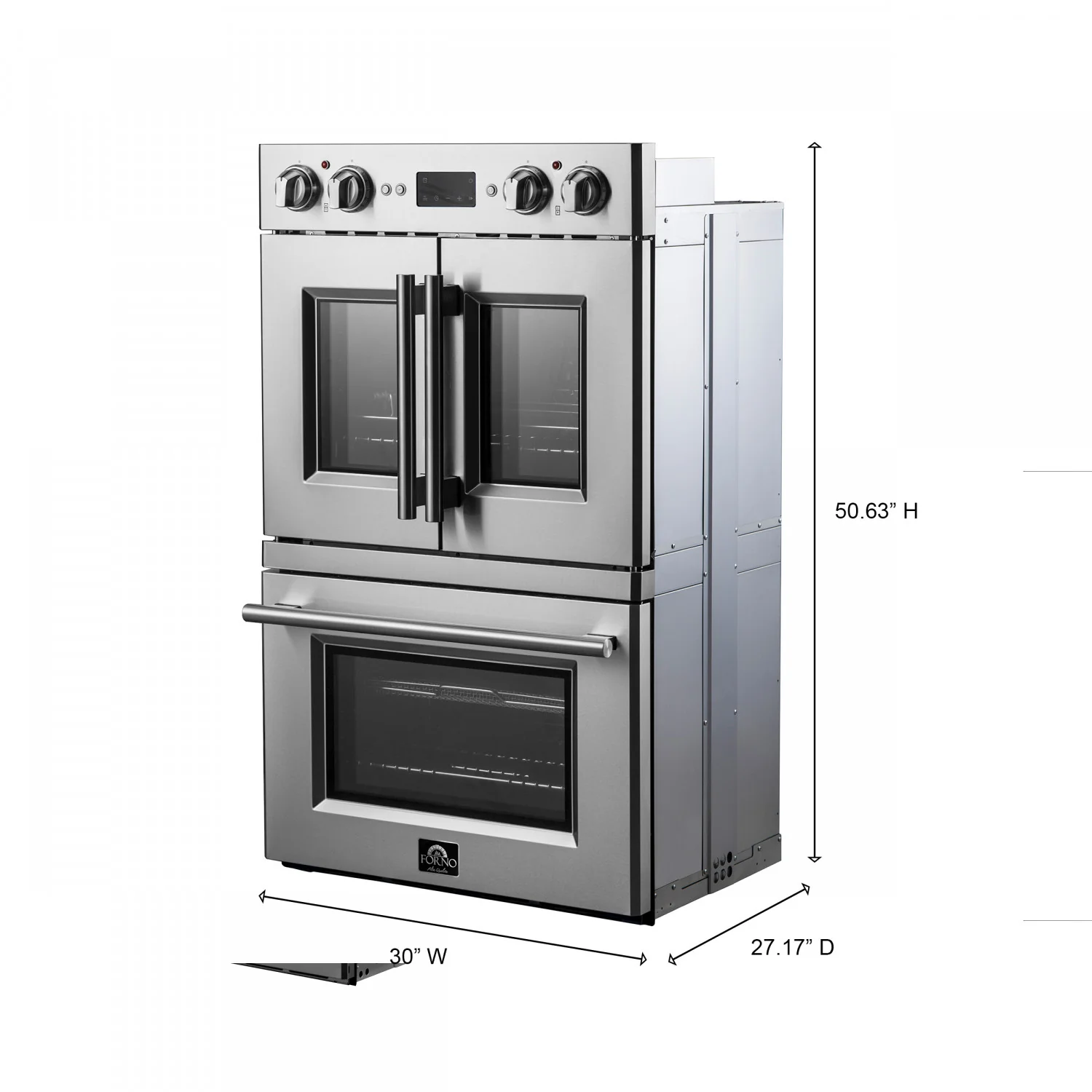 Forno Gallico Stainless Steel 30" French Door Double Wall Oven with Air Fry and Sous Vide (7.36 Cu. Ft.) - FBOEL1388-30 - Image 6