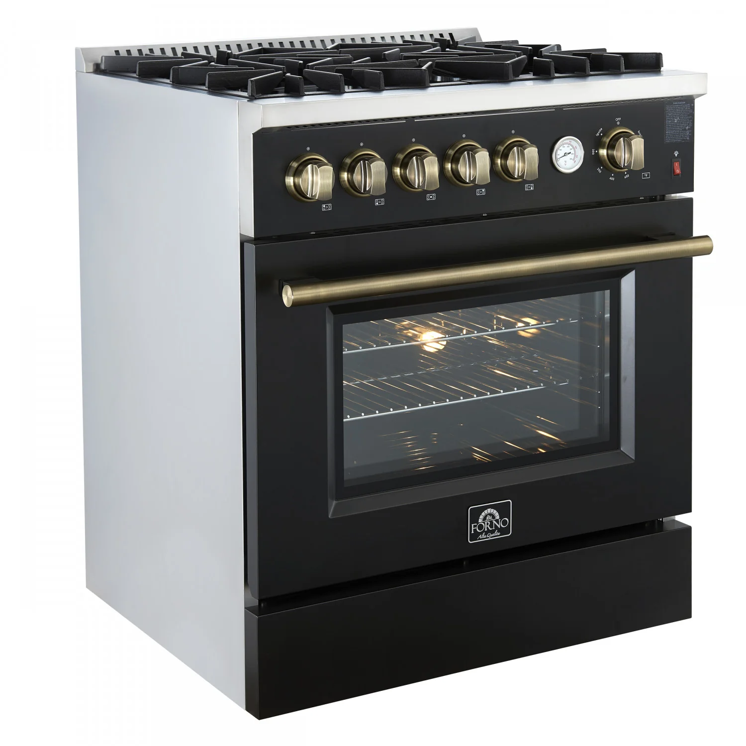Forno Giovanni 30" Black Freestanding Gas Range (4.32 Cu. Ft.) - FFSGS6274-30BLK - Image 10