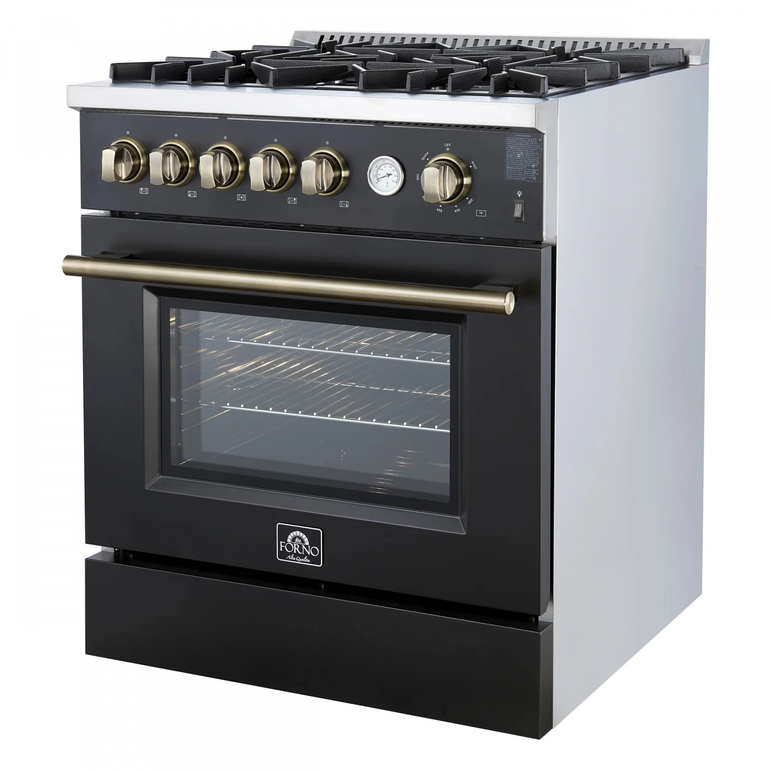Forno Giovanni 30" Black Freestanding Gas Range (4.32 Cu. Ft.) - FFSGS6274-30BLK - Image 5