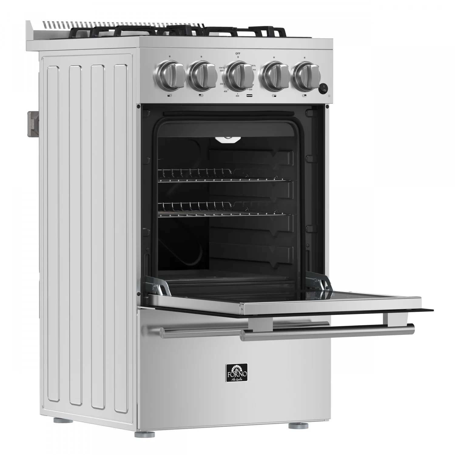 Forno Lamazze 20" Stainless Steel Freestanding Gas Range (2.05 Cu. Ft.) - FFSGS6265-20 - Image 4