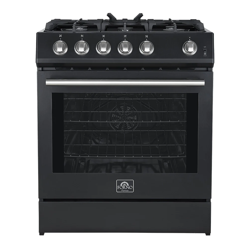 Forno Leonardo 30" Black Freestanding Gas Range (5.0 Cu. Ft.) - FFSGS1116-30BLK - Image 5