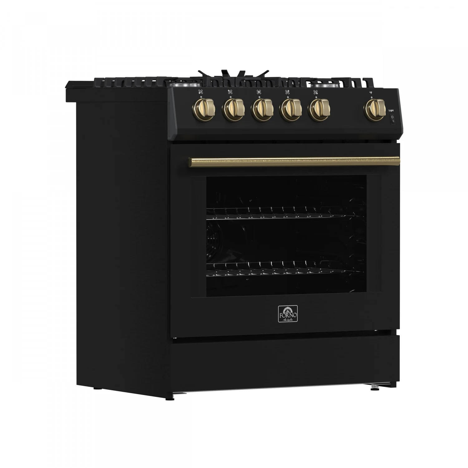 Forno Leonardo 30" Black Freestanding Gas Range (5.0 Cu. Ft.) - FFSGS1116-30BLK - Image 7