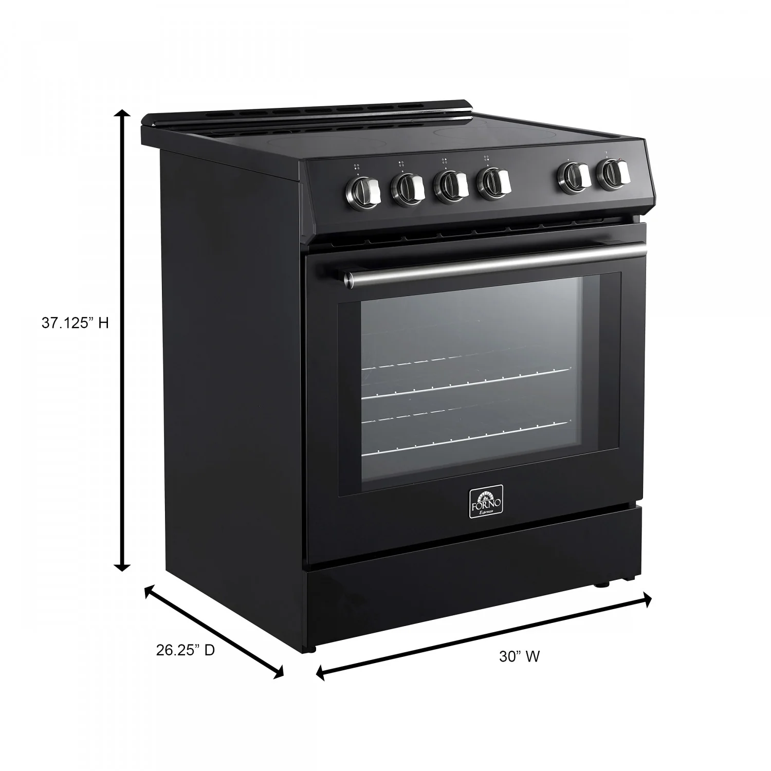Forno Leonardo Black Slide-in Electric Range (5.0 Cu. Ft.) - FFSEL6022-30BLK - Image 23