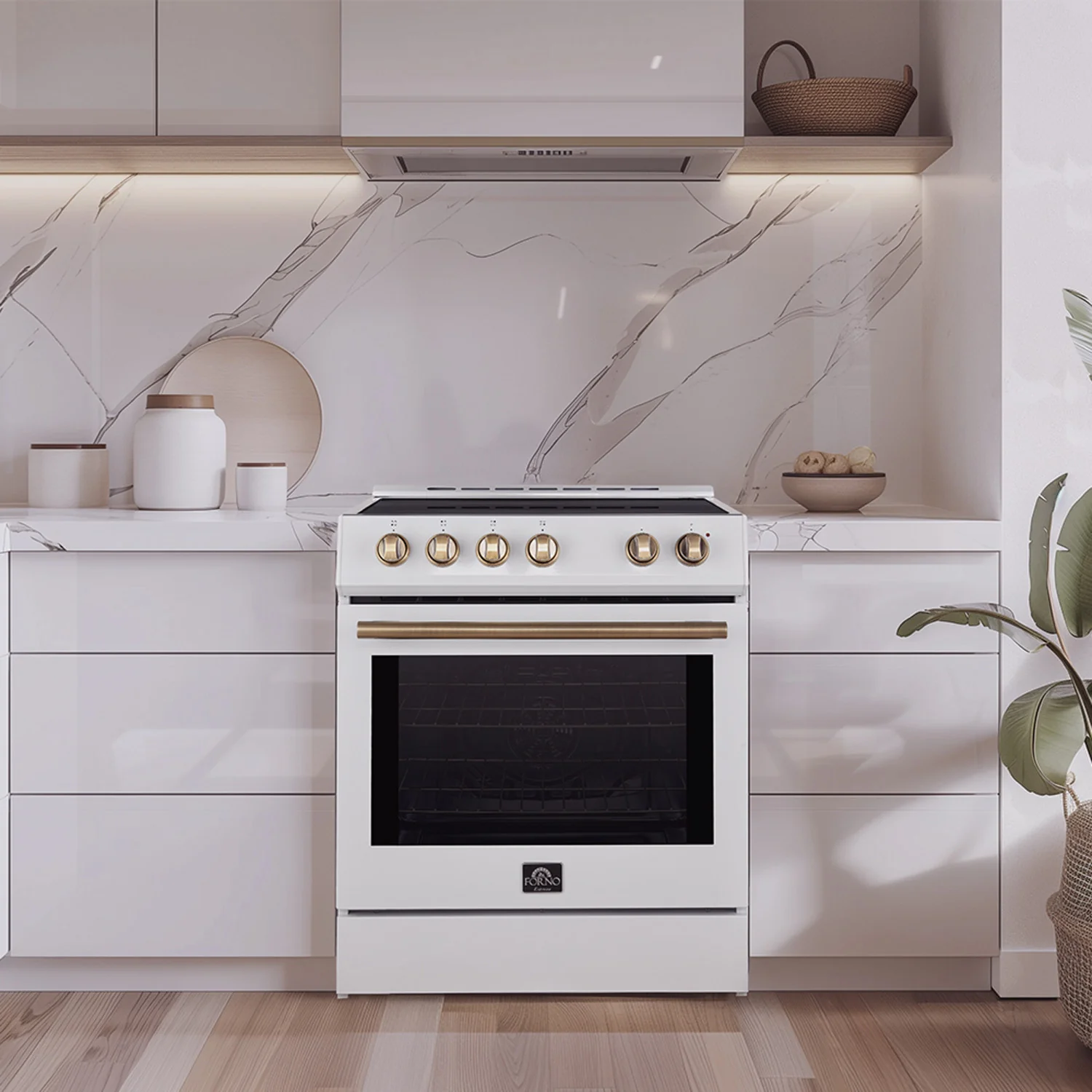 Forno Leonardo White Slide-In Electric Range (5.0 Cu. Ft.) - FFSEL6022-30WHT - Image 16