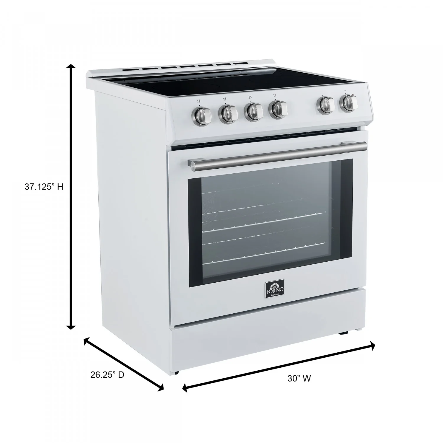 Forno Leonardo White Slide-In Electric Range (5.0 Cu. Ft.) - FFSEL6022-30WHT - Image 4