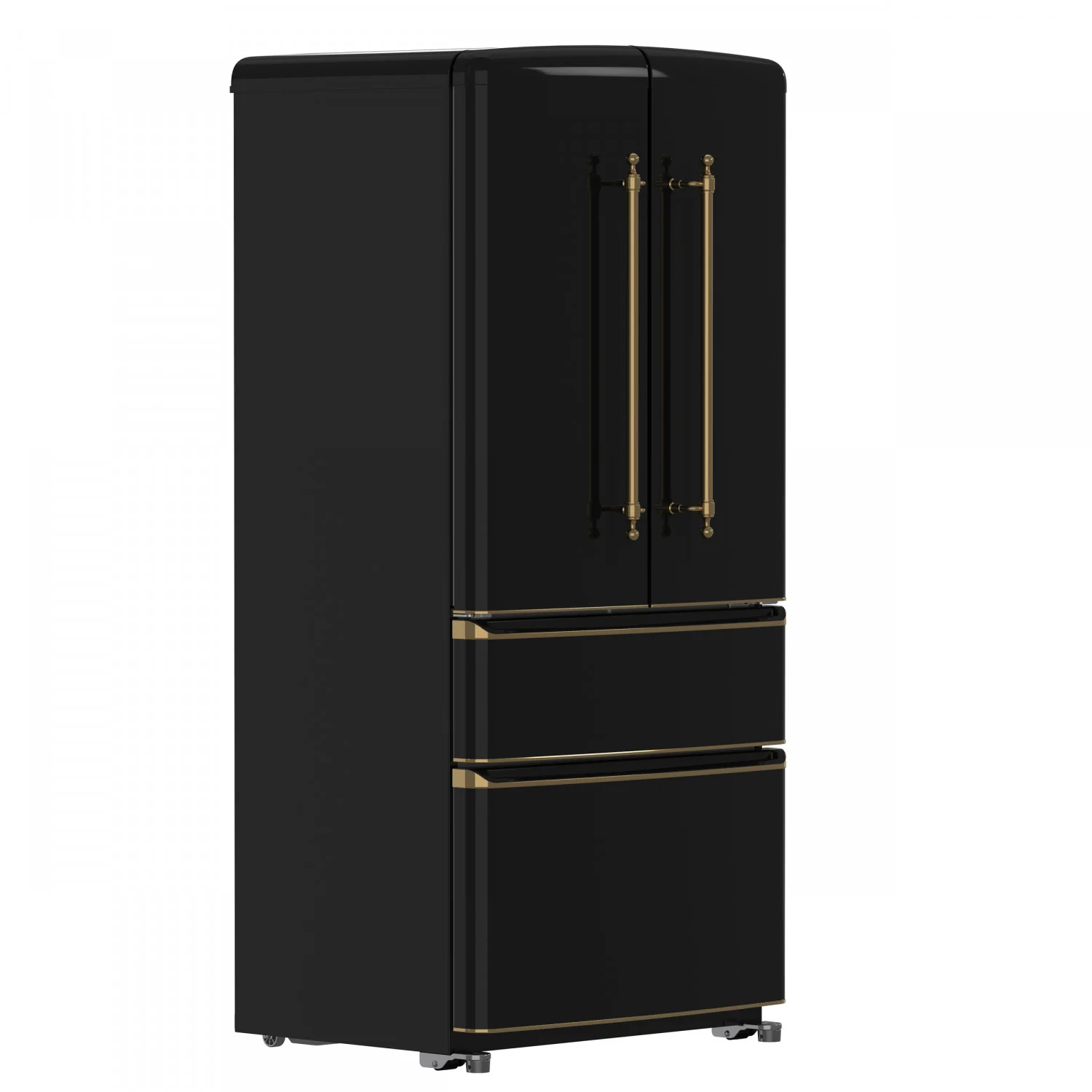 Forno Luigi 33" 18 Cu.Ft. Black French Door Refrigerator - FFFFD1791-33BLK - Image 4