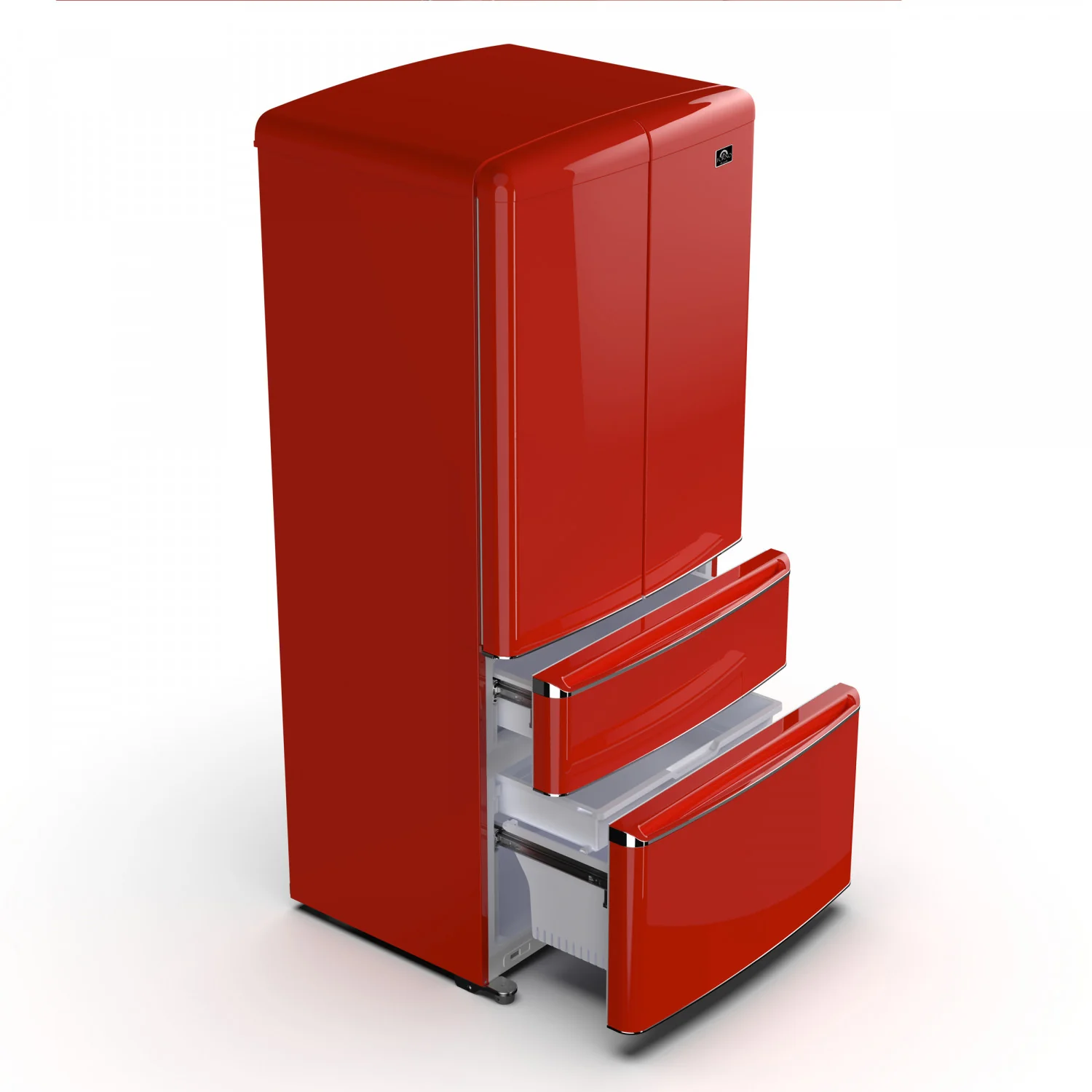 Forno Luigi 33" 18 Cu.Ft. Red French Door Refrigerator - FFFFD1791-33RED - Image 2